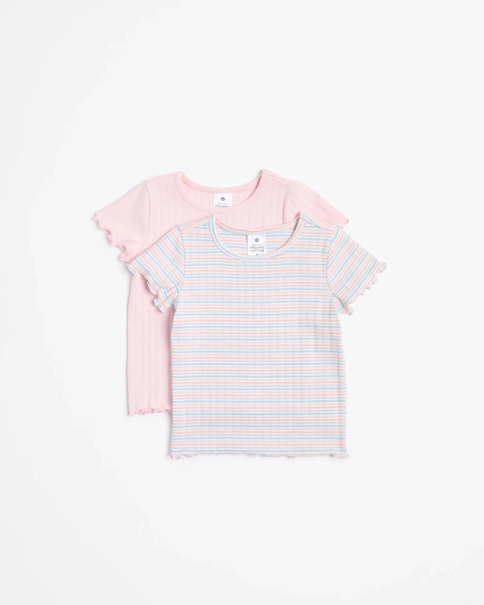 1 Target Baby Baby Organic Cotton Rib T-shirts 2 Pack - Stripe STRIPE, 1 of 4