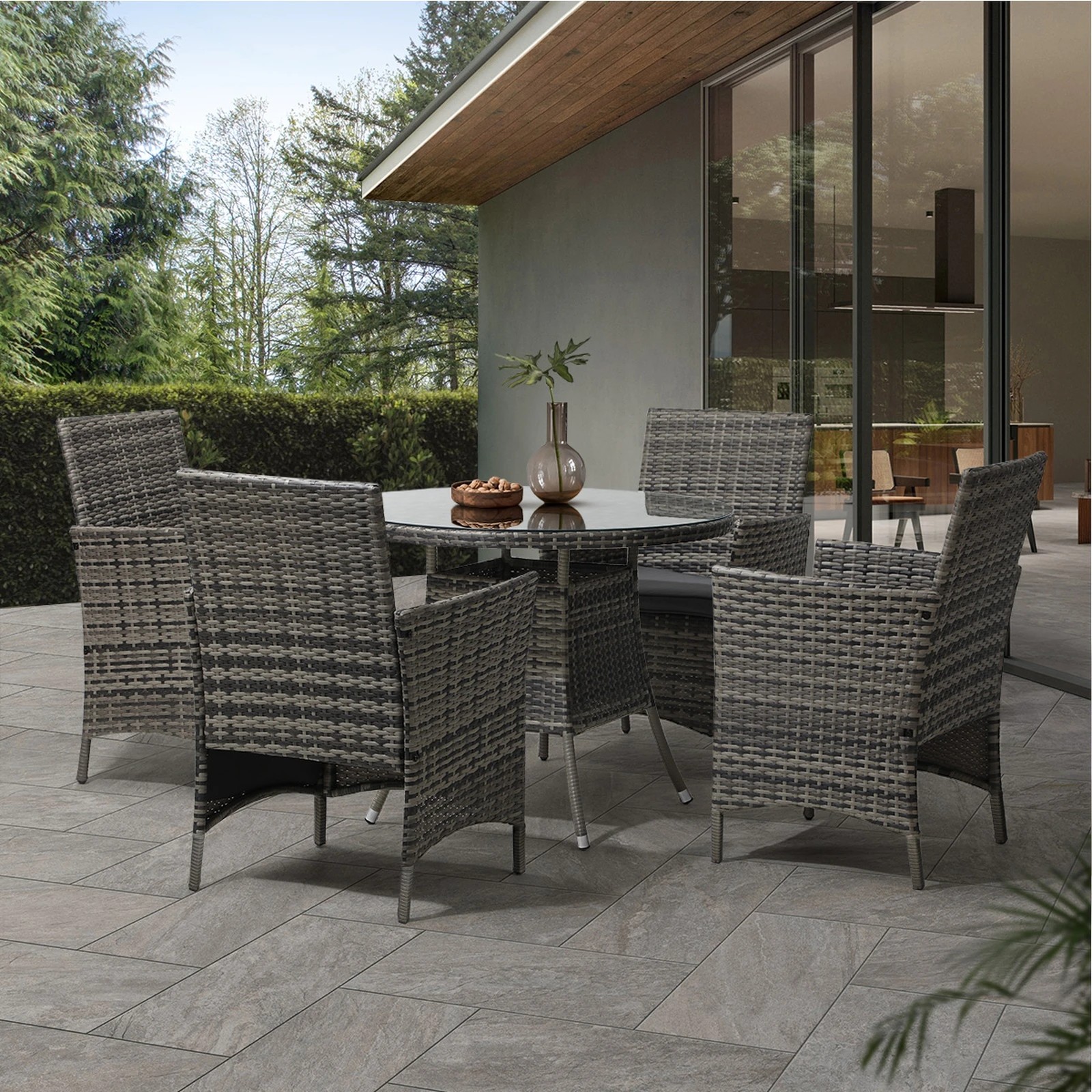 9 Livsip Outdoor Dining Set Table & Chairs 5pcs Patio Furniture Lounge Setting
 - Multi, 9 of 10