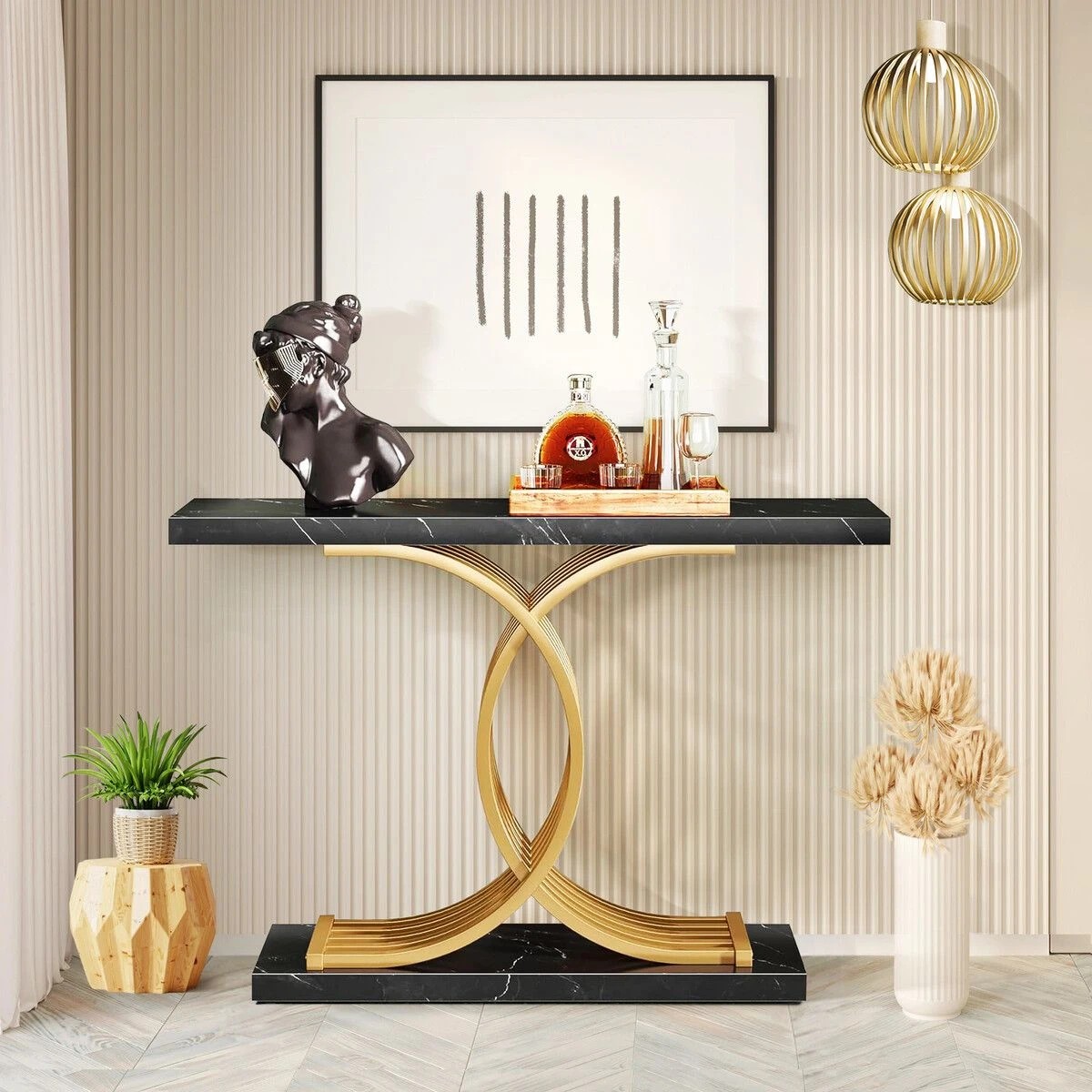 3 Ausway Marble Coffee Table Rack Stand Faux, 3 of 5