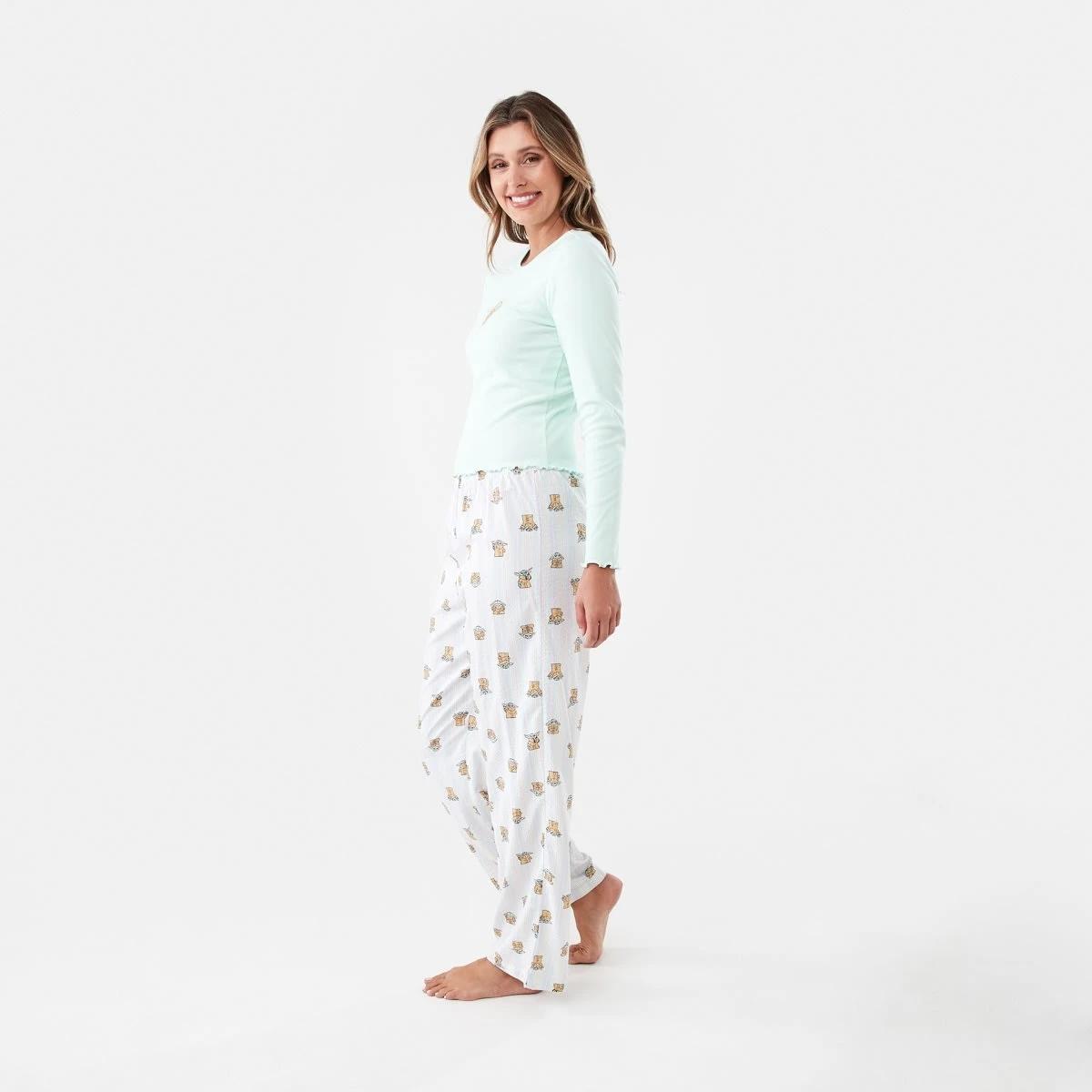 2 Star Wars Grogu License Long Sleeve Knit Top and Woven Pants Pyjama Set Grogu Stri, 2 of 6