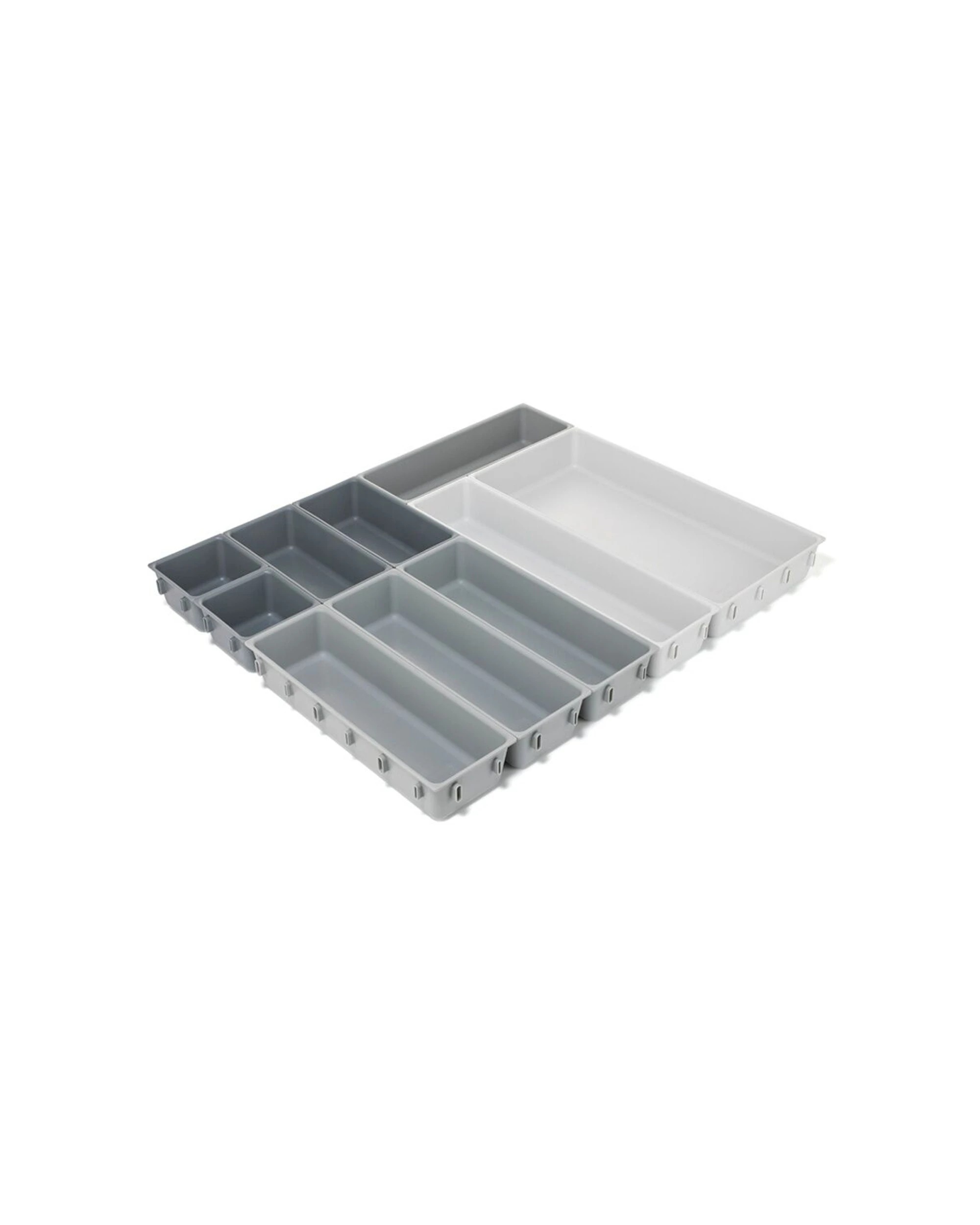 1 Joseph Joseph 10pc Blox Drawer Organiser Set Modular Storage System Light Stone - Beige, 1 of 7