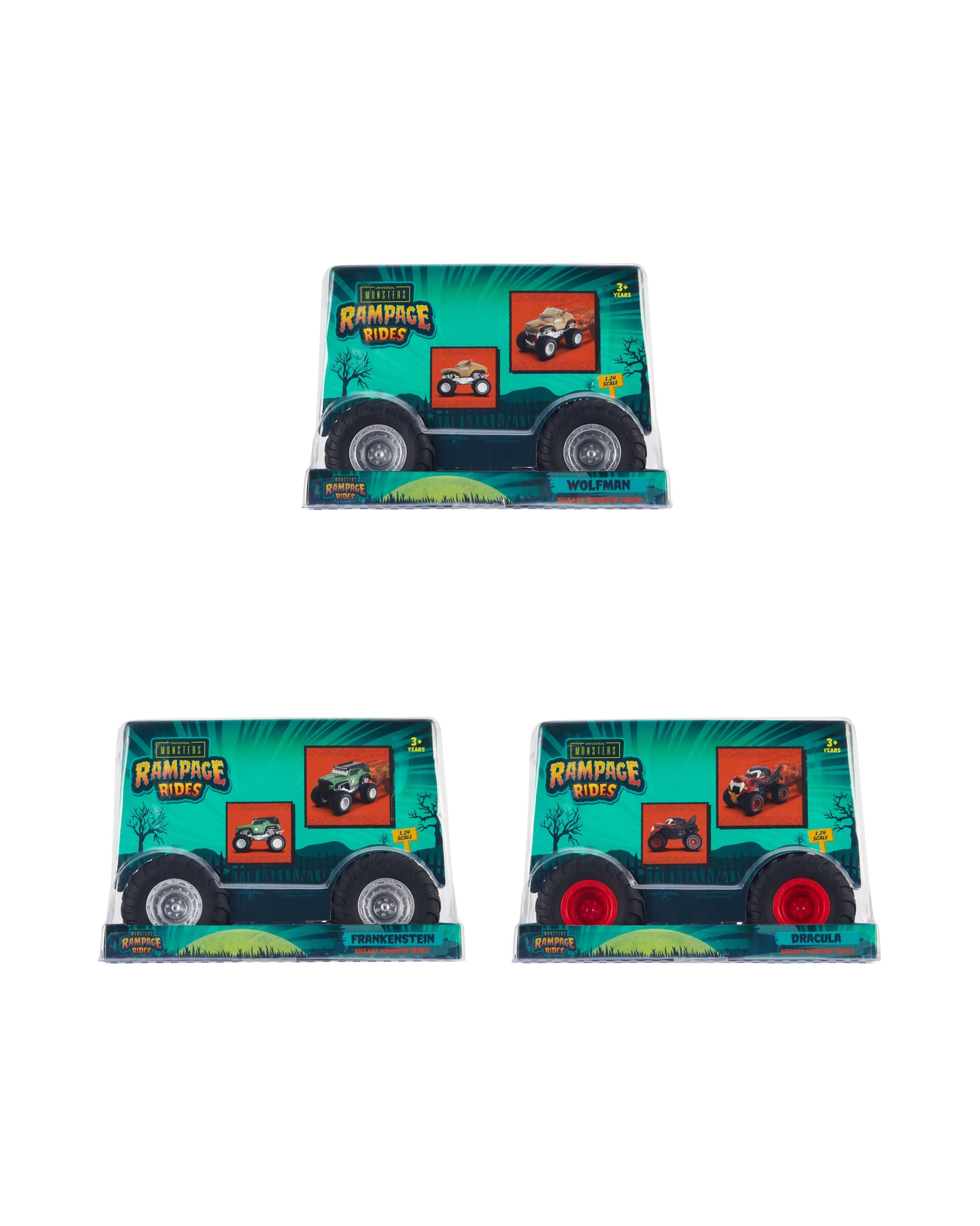 6 Universal Monsters Rampage Rides Diecast Monster Truck - Assorted, 6 of 6