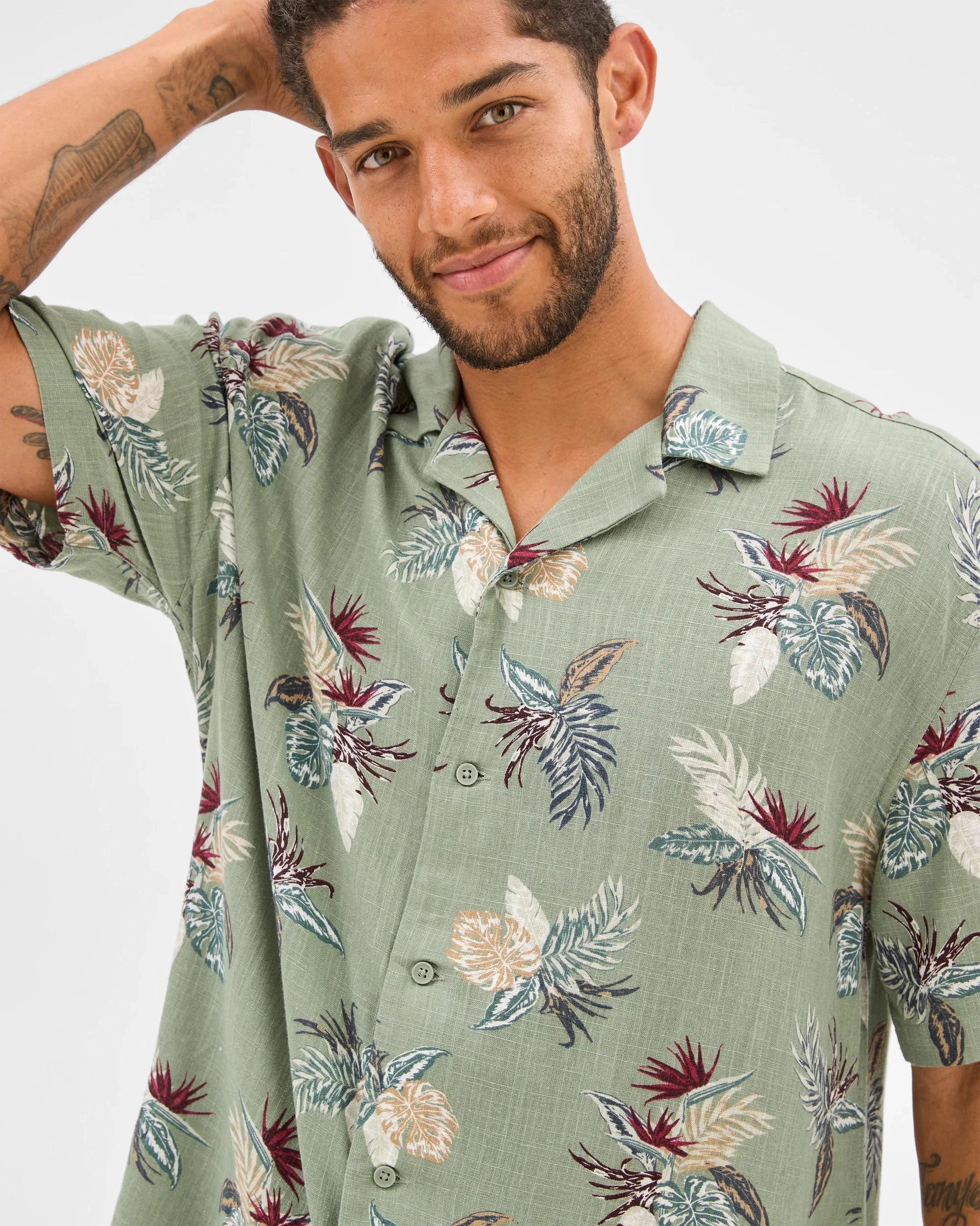 4 Target Floral Print Shirt GREEN, 4 of 6