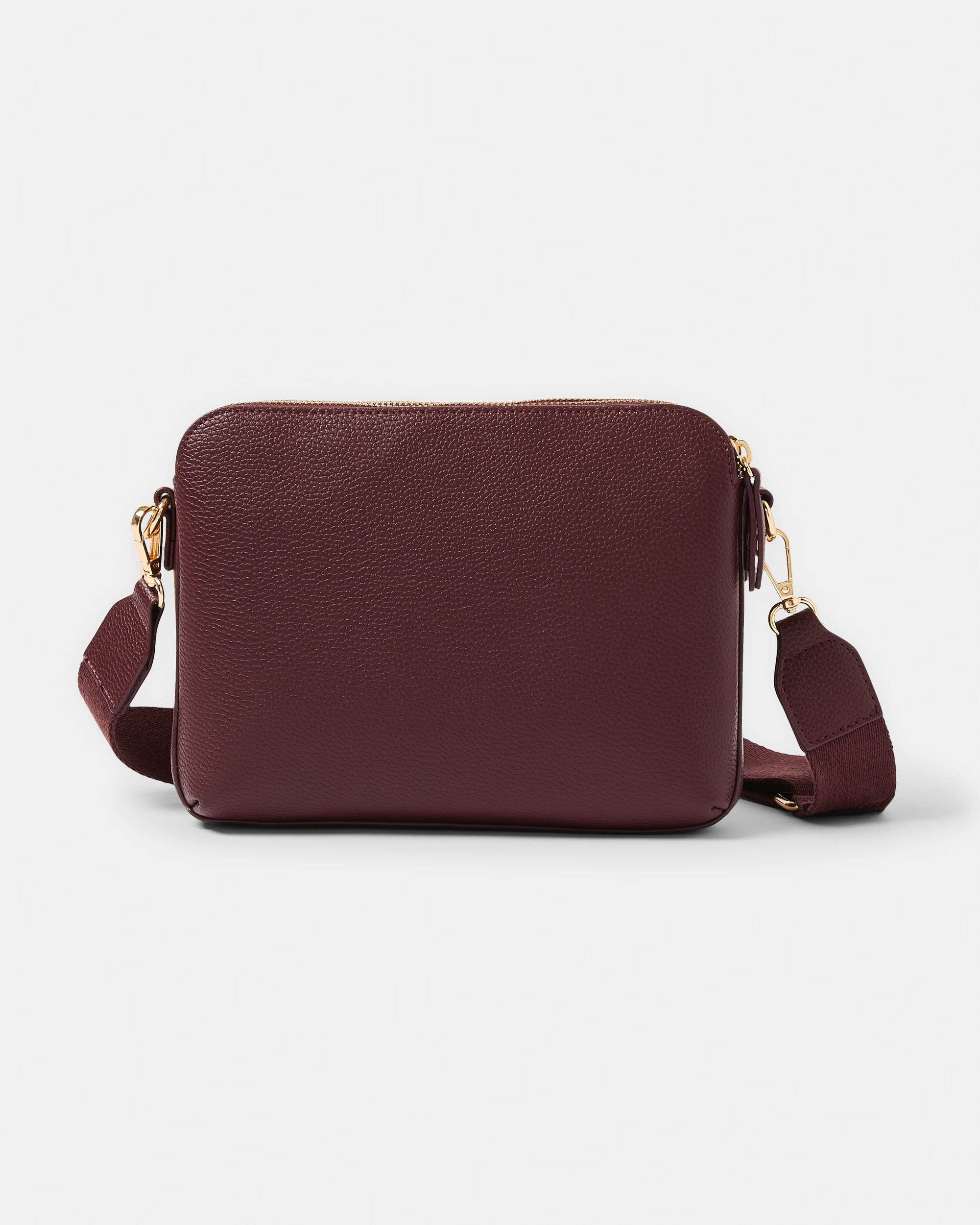 1 Double Pocket Crossbody Bag Deep Berry, 1 of 5