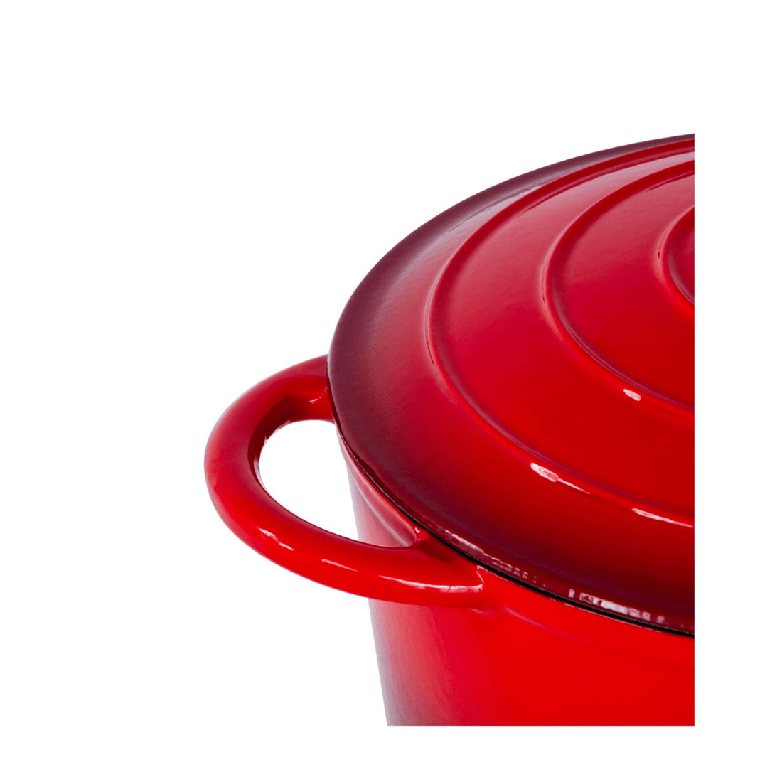 5 Healthy Choice 26cm Enamelled Cast Iron French Oven Casserole (4.7L) - Red, 5 of 7