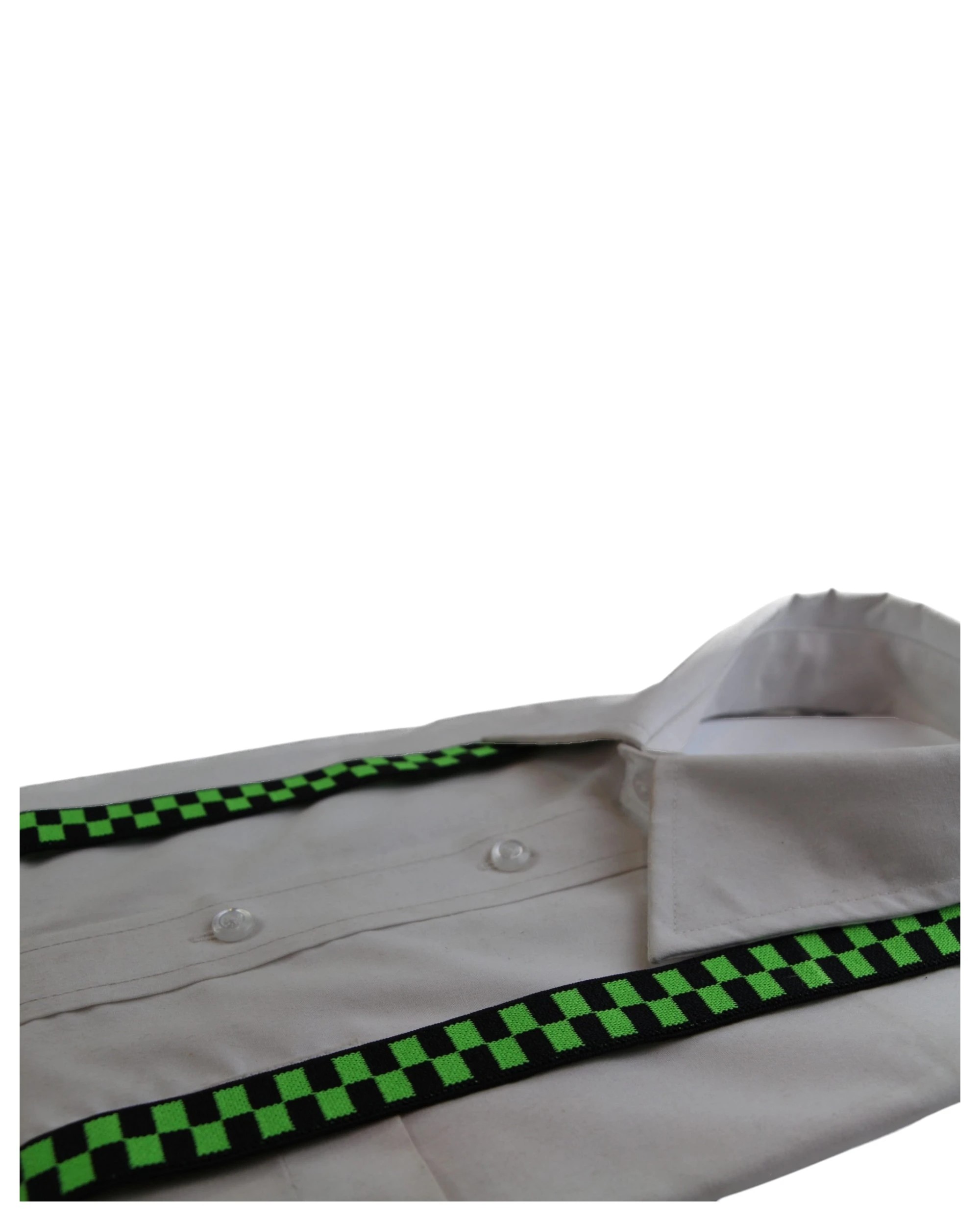 2 Zasel Boys Adjustable Green & Black Checkered Patterned Suspenders - Multi - Multi, 2 of 4