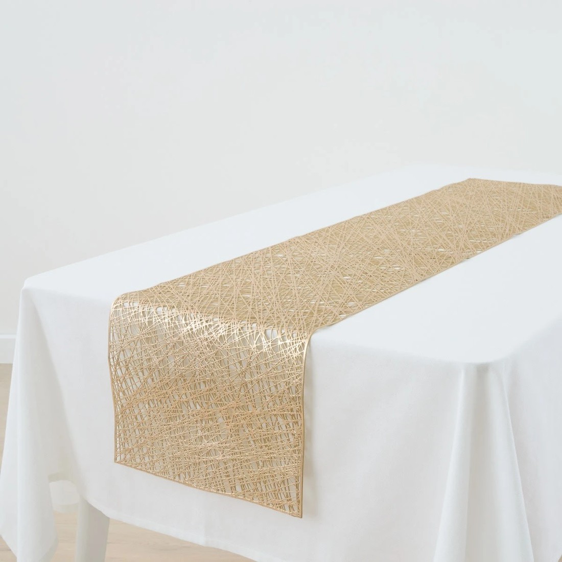 2 Gold Look Scribble Table Runner, 2 of 5