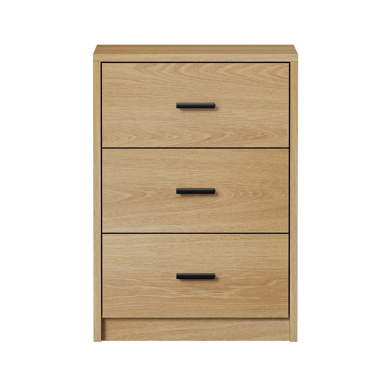 7 Oikiture 2x Bedside Table 3 Drawers Nightstand Bedroom Storage Side End - Natural, 7 of 9