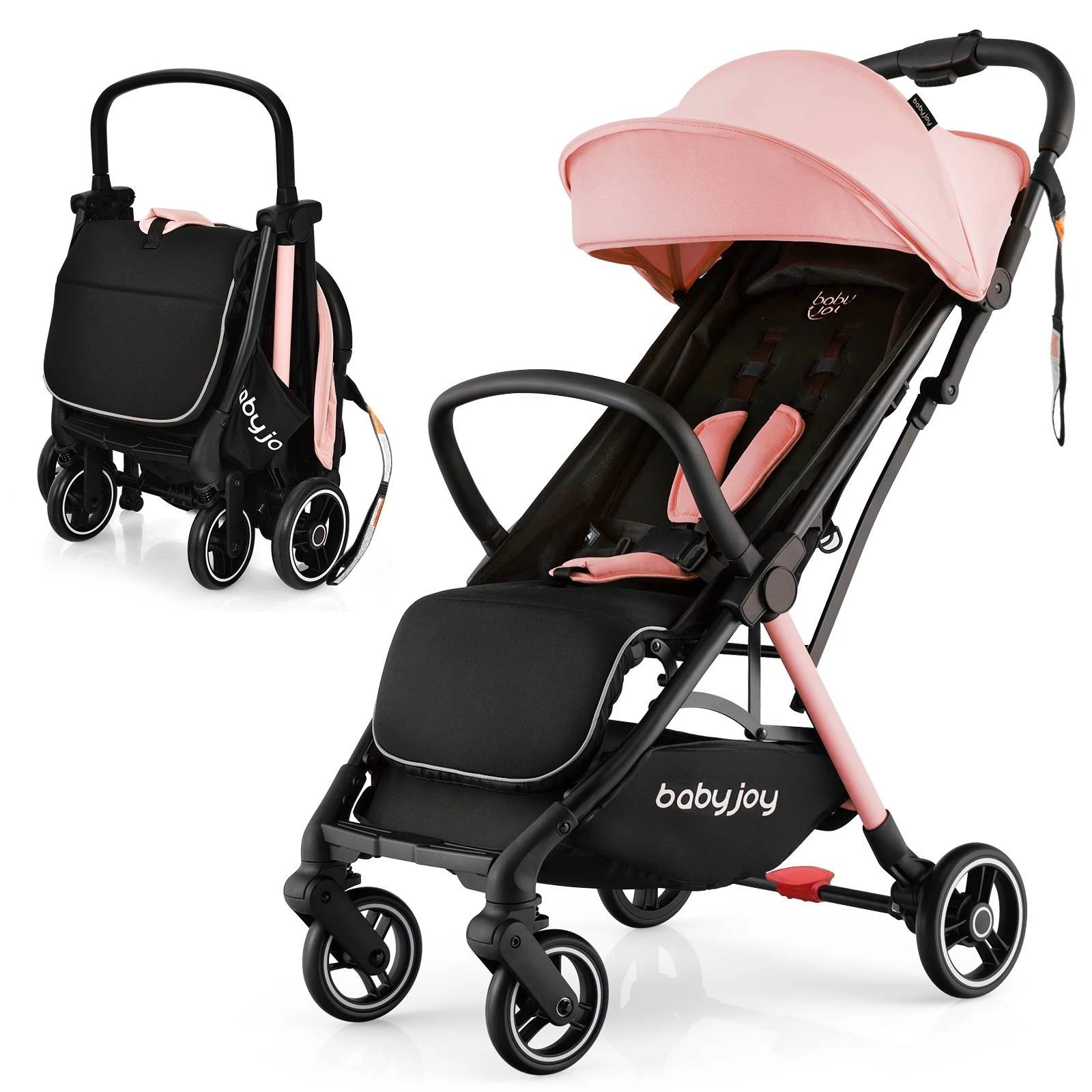 1 Costway Portable Stroller Adjustable Baby Pram Pushchair, 1 of 6