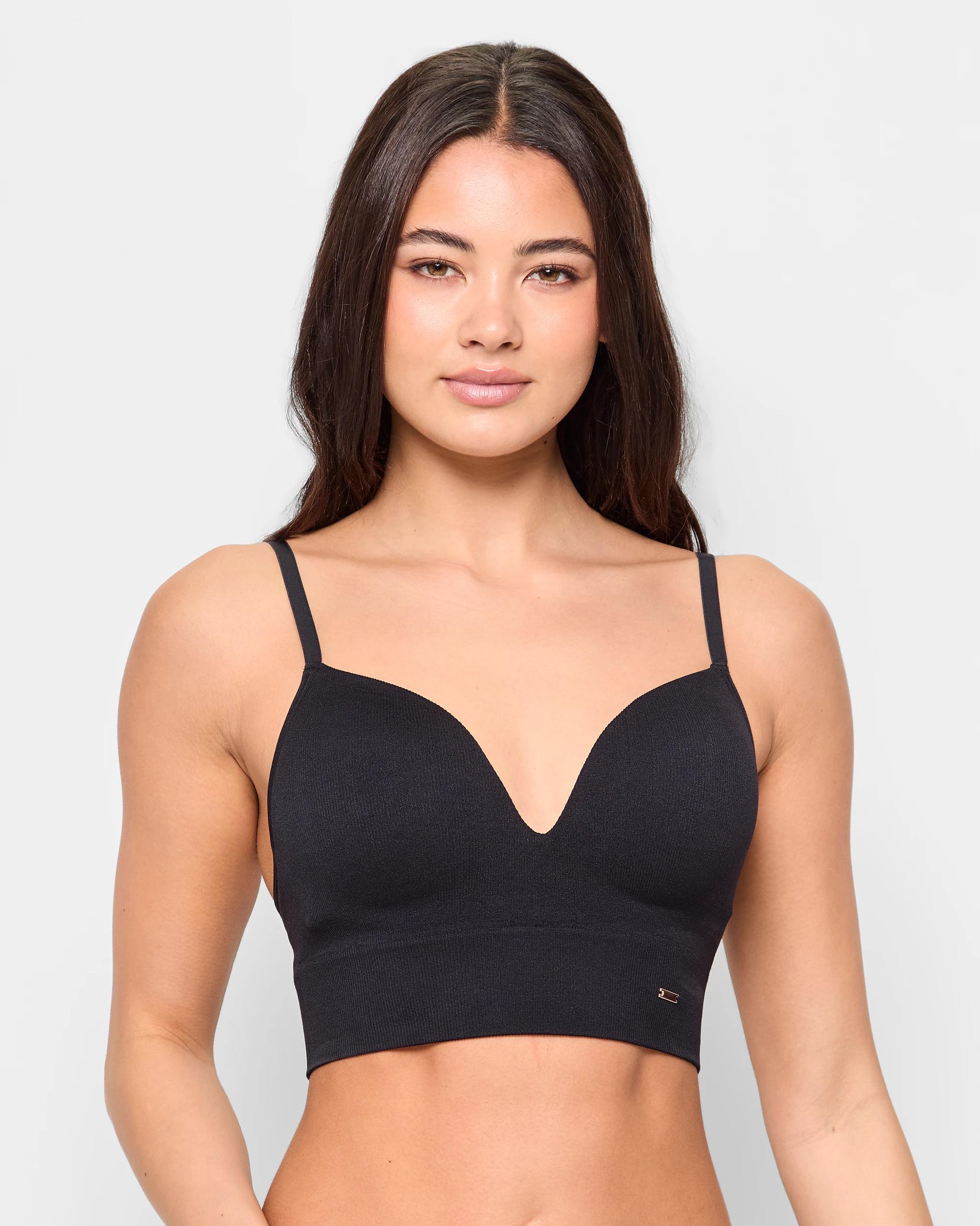 1 Ribbed Seamfree Push Up Crop - Lily Loves BLACK, 1 of 3