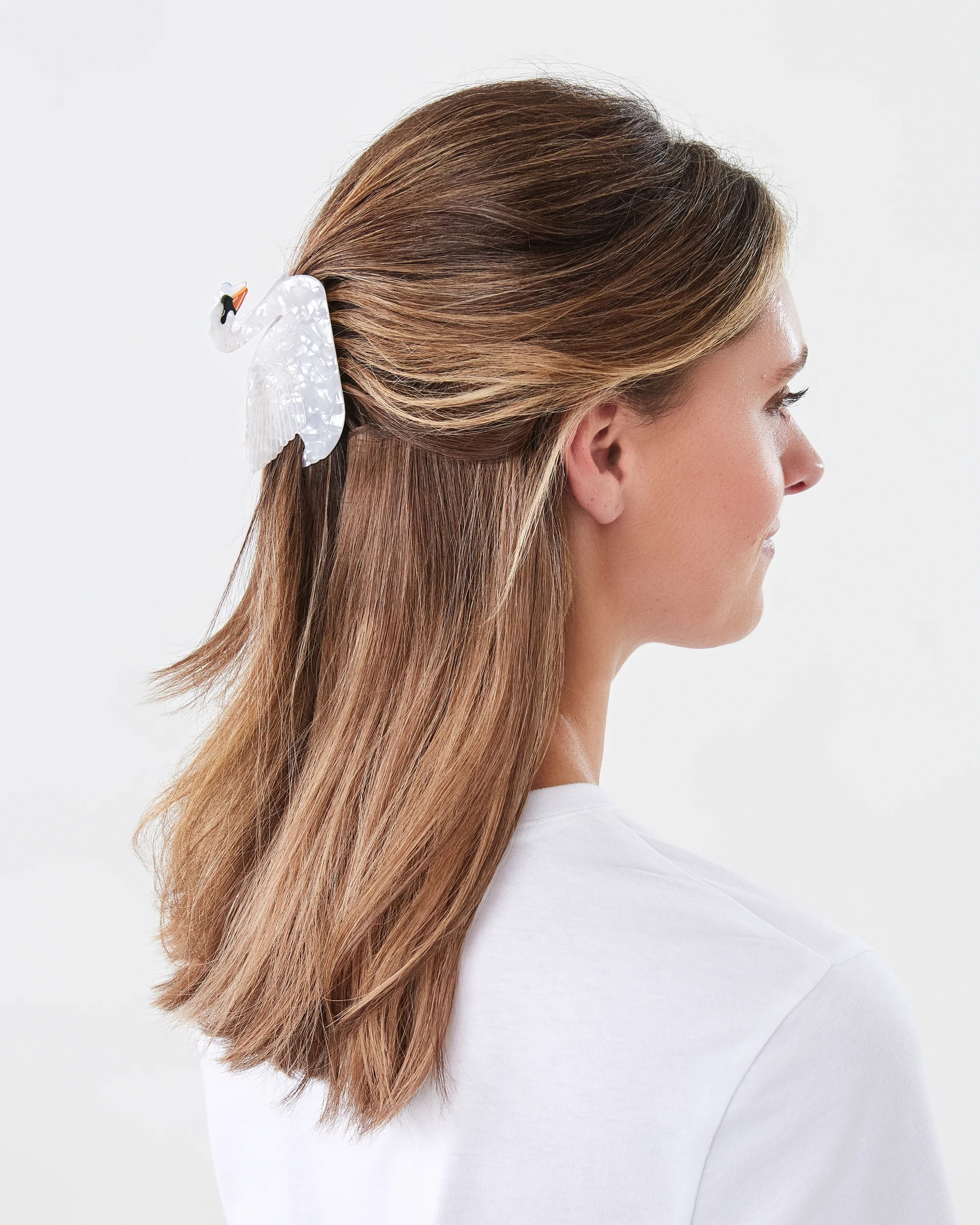 2 White Novelty Swan Claw Hair Clip, 2 of 3