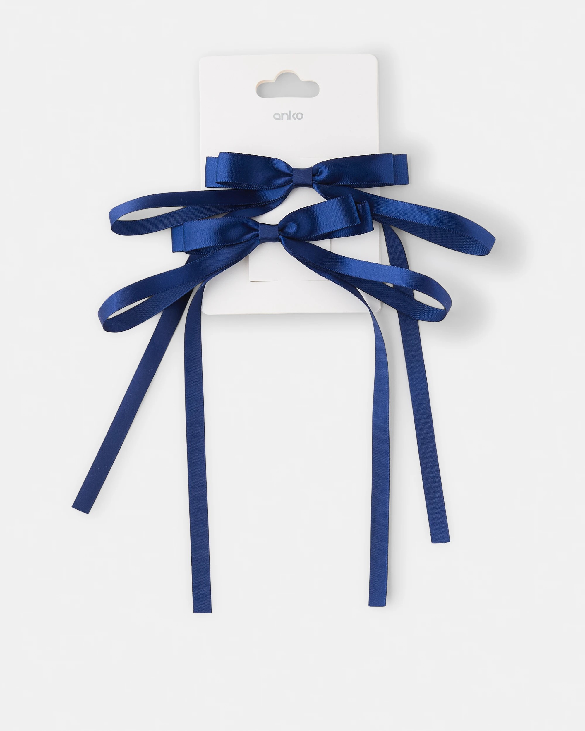 3 2 Pack Navy Blue Bow Slide Clips, 3 of 3