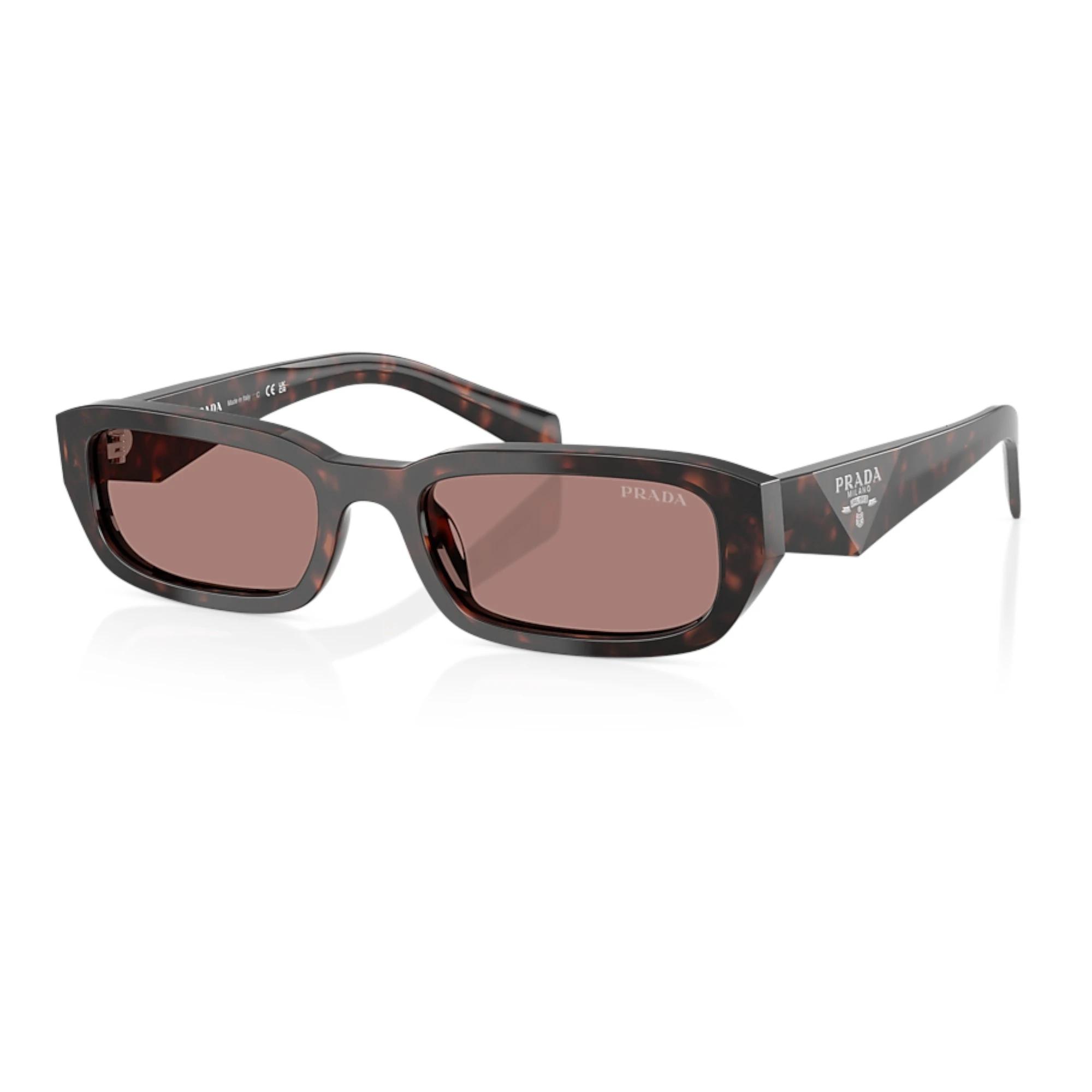 1 Prada Women PR B06S 17N60B Rectangle Light Brown Sunglasses TORTOISE, 1 of 5