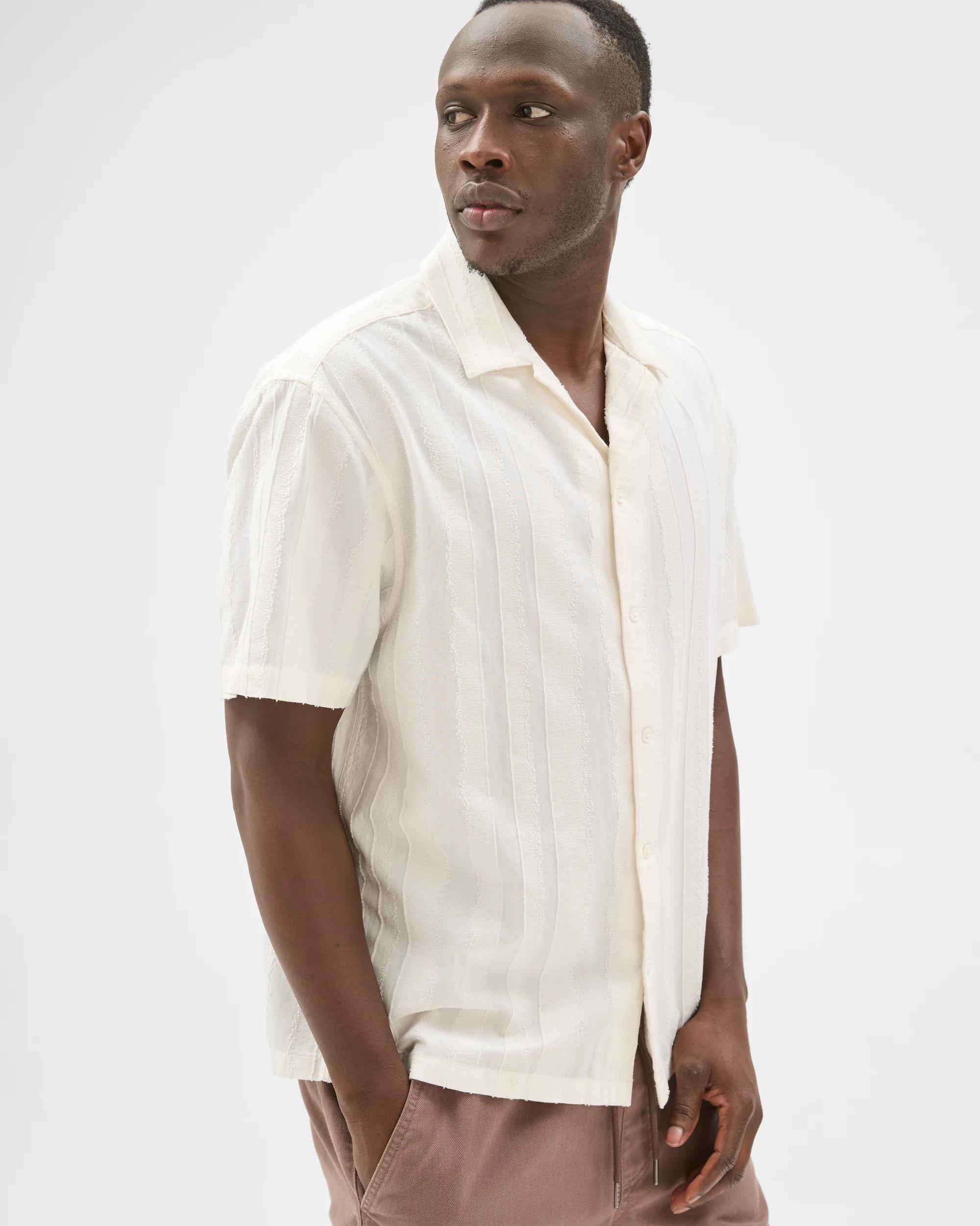 4 Commons Cotton Burnout Short Sleeve Shirt CLOUD WHITE, 4 of 6