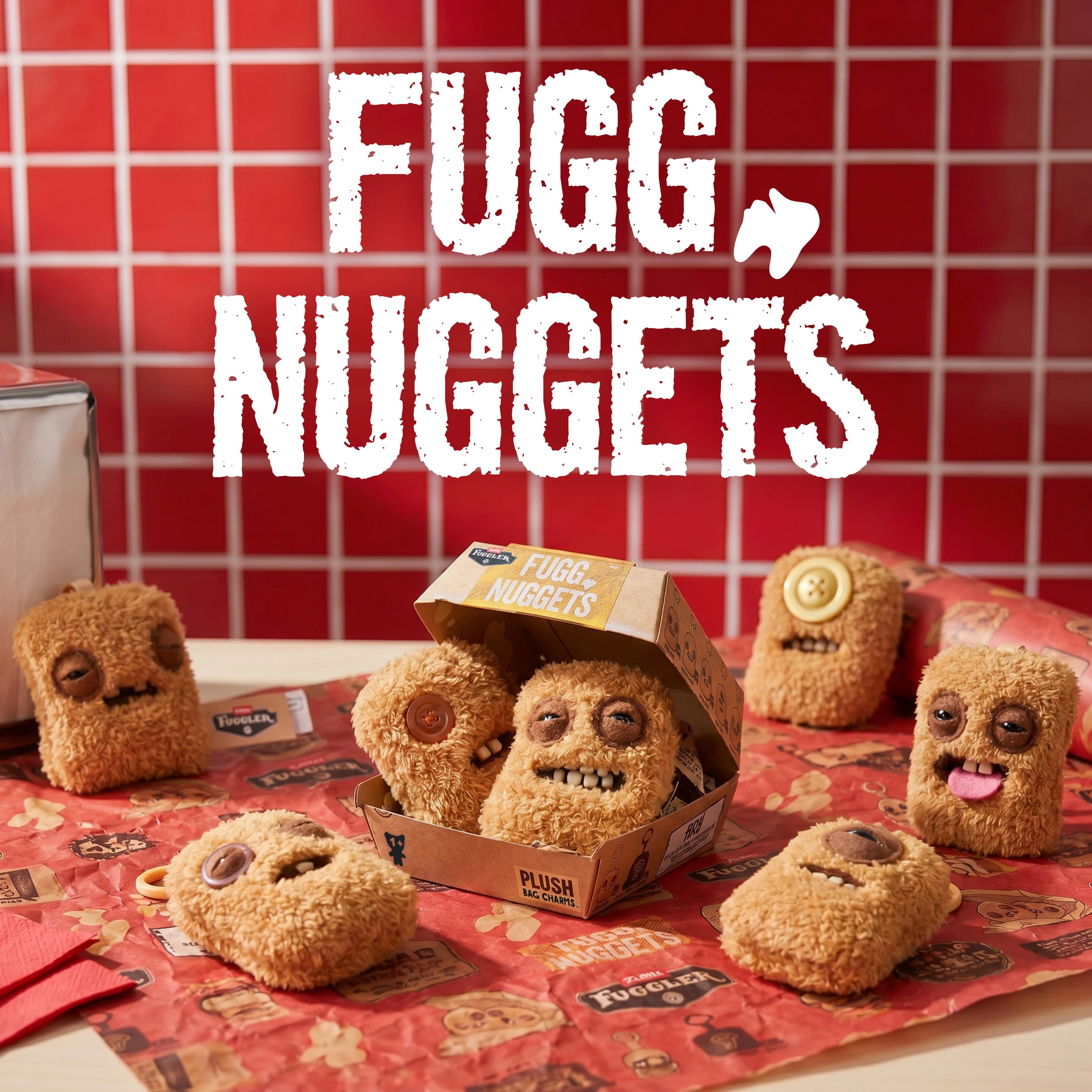 6 9cm ZURU Fuggler Fugg Nuggets Plush Bag Charms - Assorted, 6 of 10