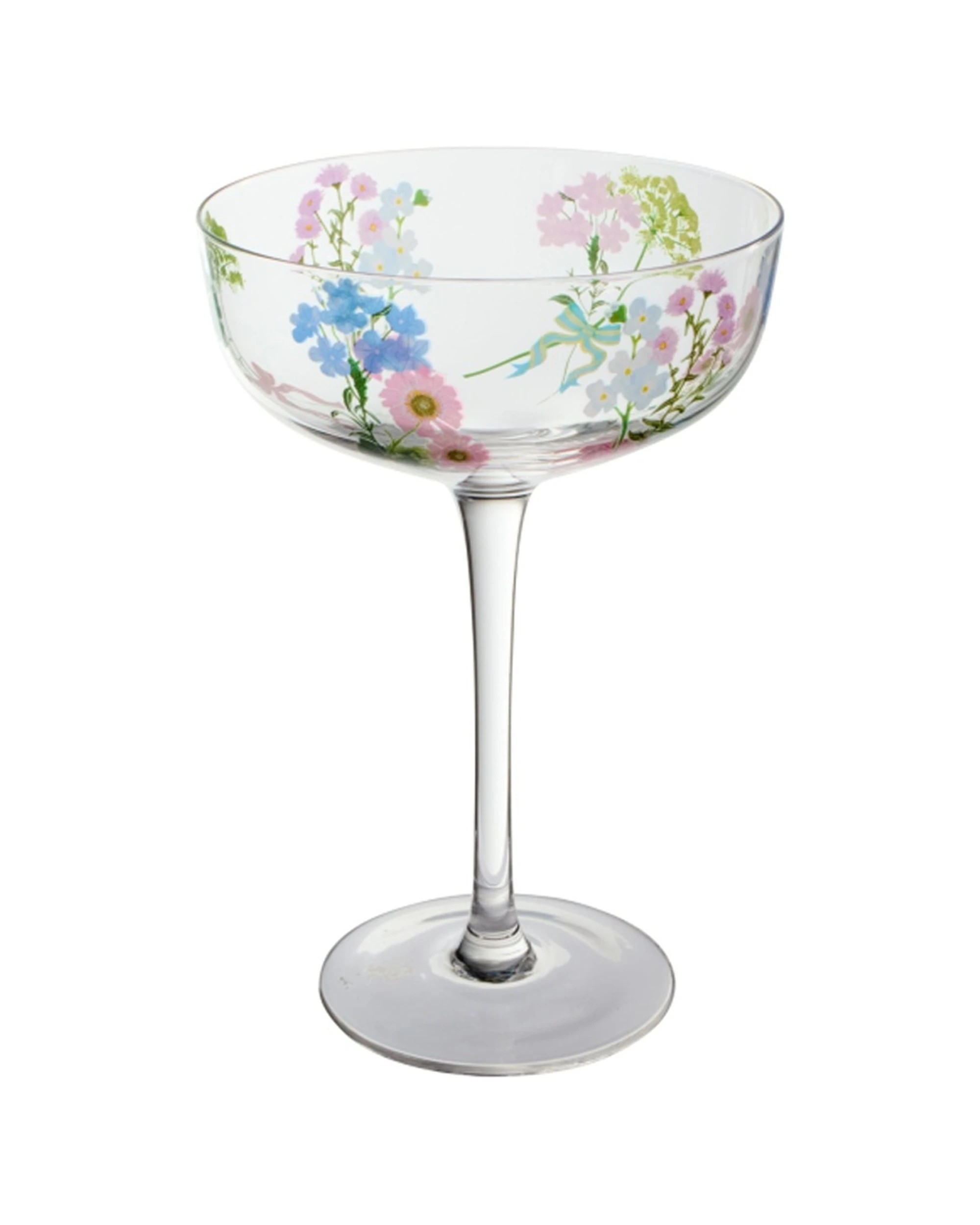 2 Maxwell & Williams 2pc Cherish Coupe Glass Drinkware Set 300ml Floral Design - Clear, 2 of 4