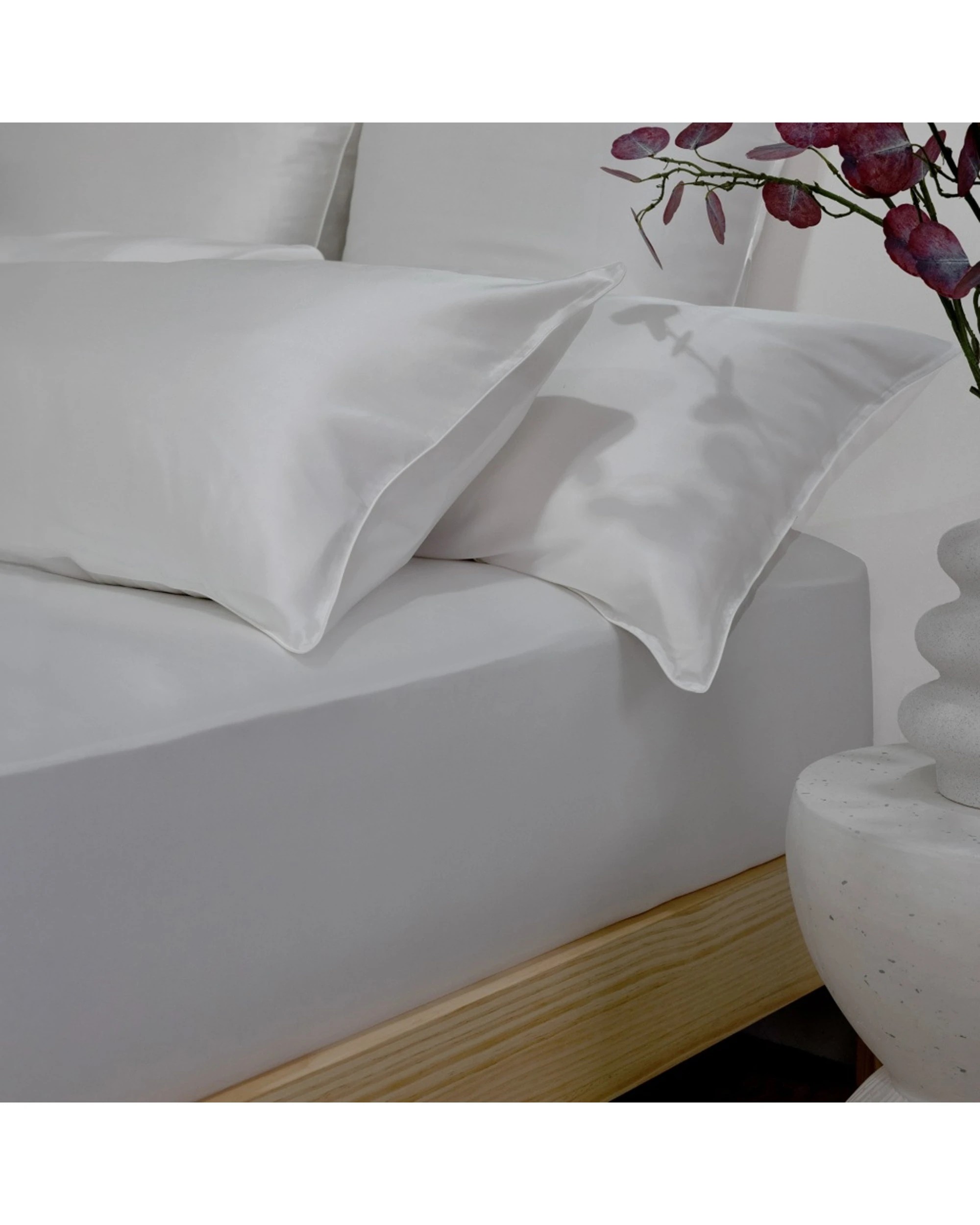 5 Bedding co Sheet Set 100% Mulberry Silk 22 Momme - King Bed - White, 5 of 7