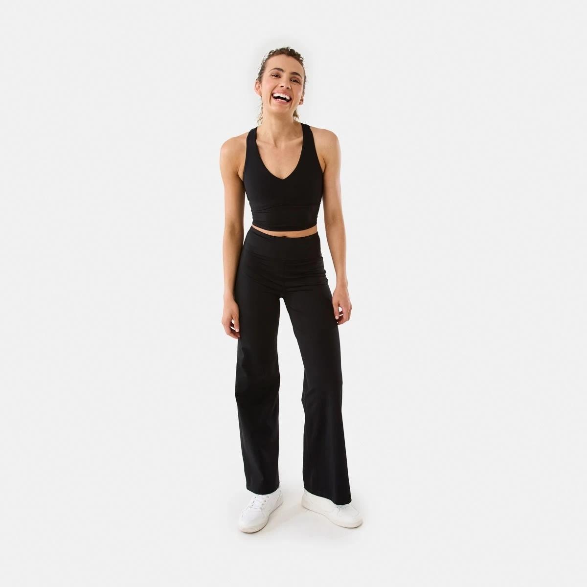 2 Active Womens Wide Leg Leggings BLACK, 2 of 5
