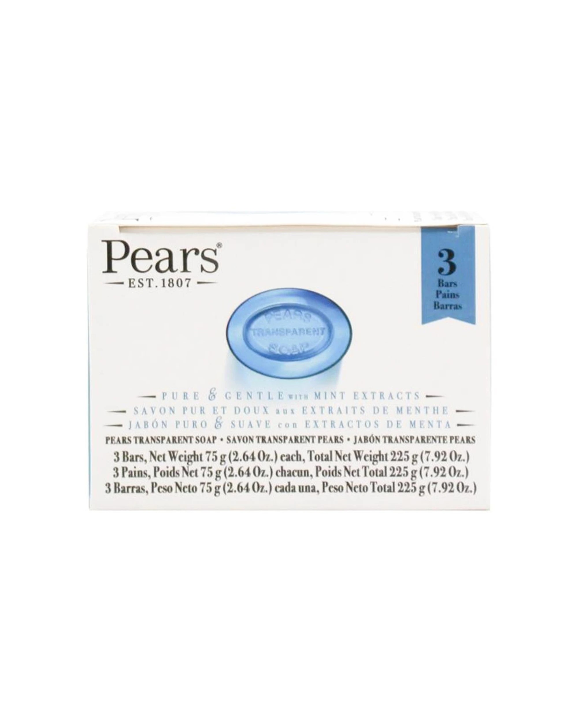 5 Pears 12 x 3pc Pure Gentle Bar Soap 75g With Extracts - Blue, 5 of 5