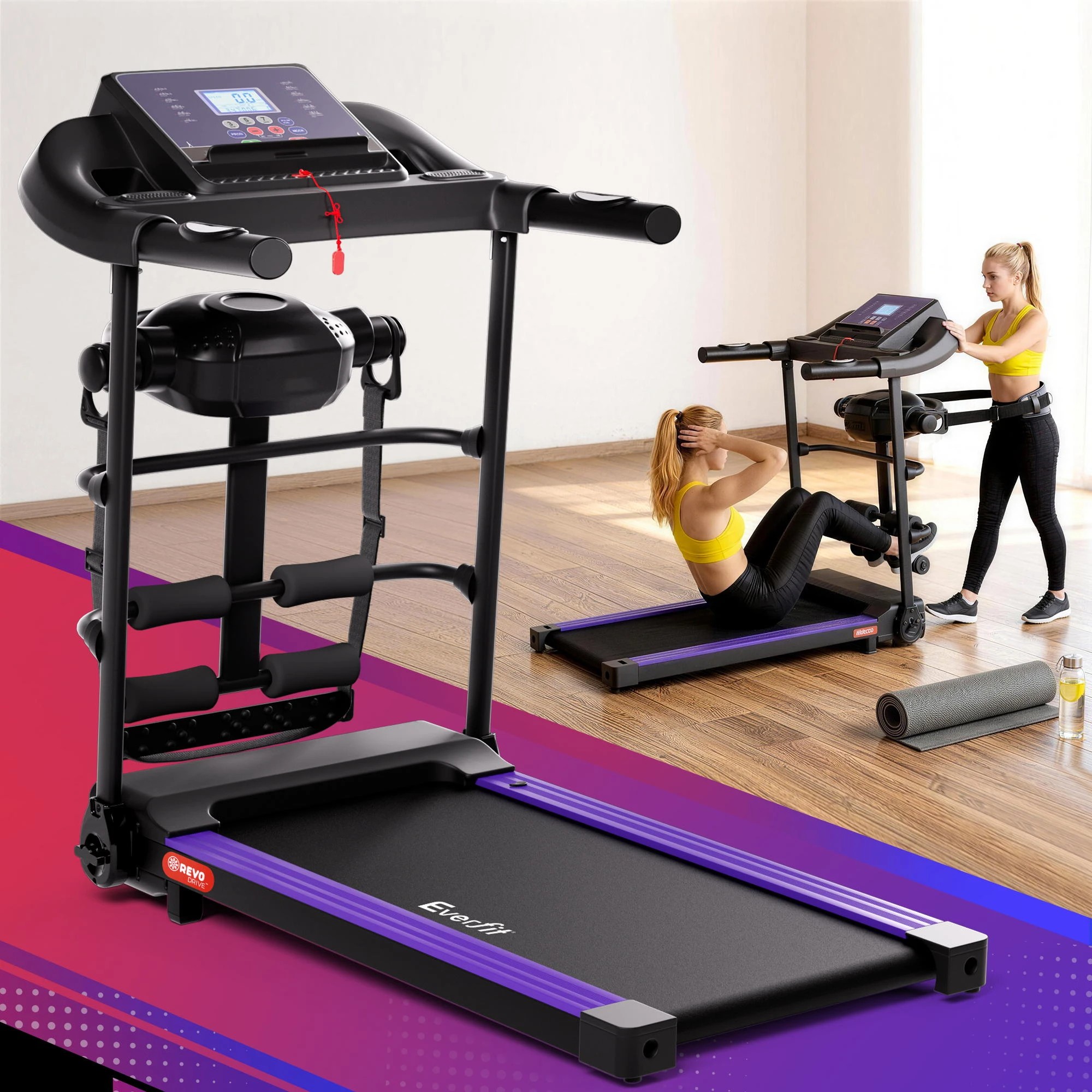 7 Everfit Treadmill Electric Home Gym Fitness Exercise Machine w/ Massager - Black, 7 of 7