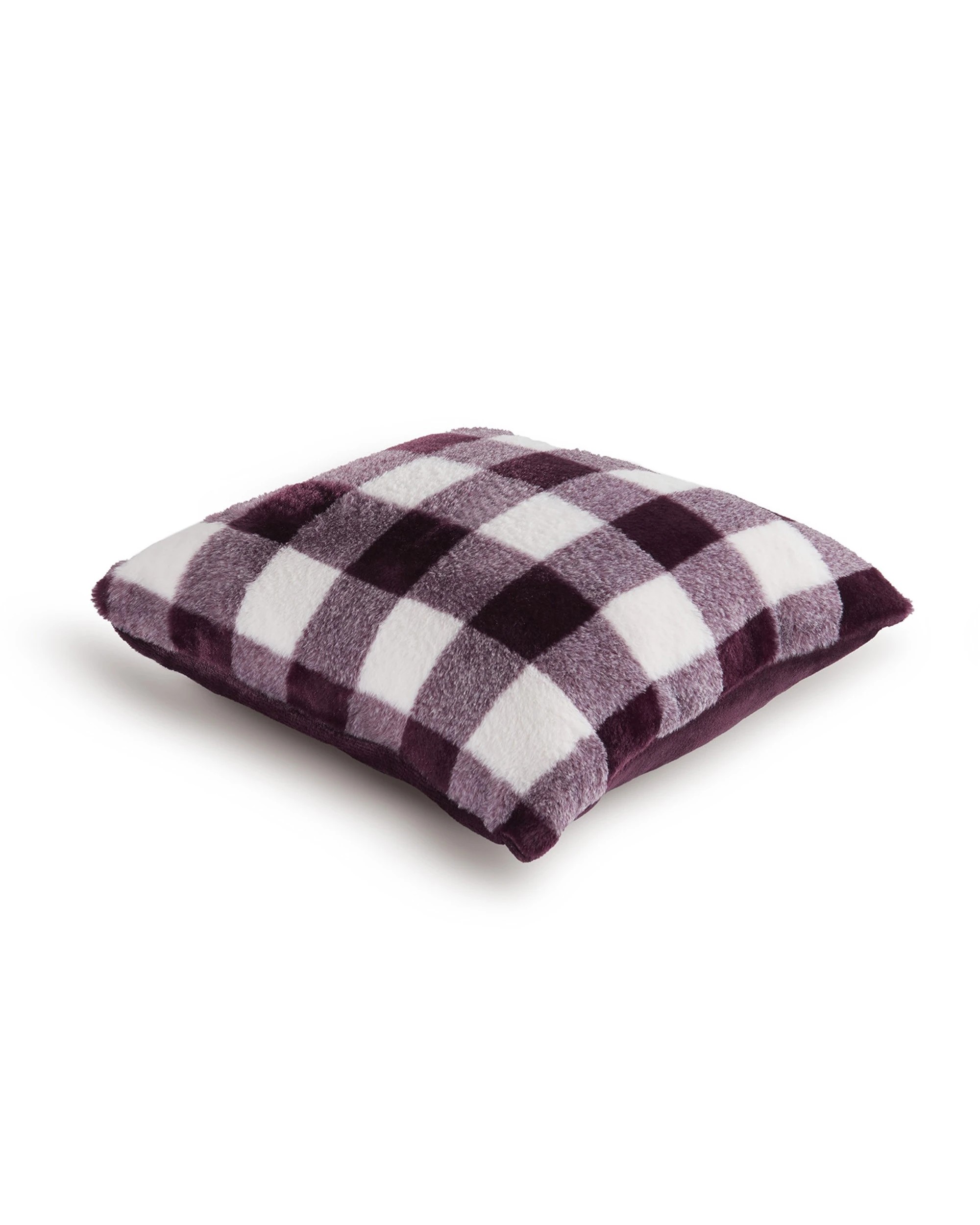 3 Dreamaker Gingham Plush Cushion 50x50cm - Cherry, 3 of 6