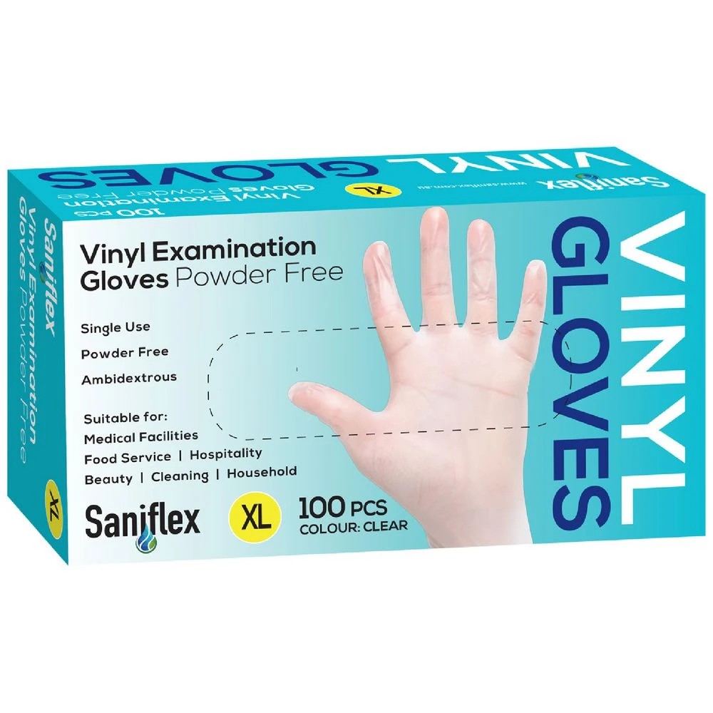 1 Disposable Vinyl Powder-free Gloves Size XL 100 Pack, 1 of 1