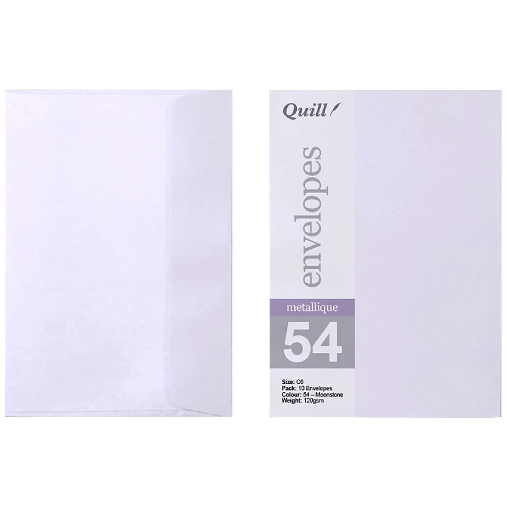 1 Quill C6 Envelopes Metallique Moonstone 10 Pack, 1 of 2
