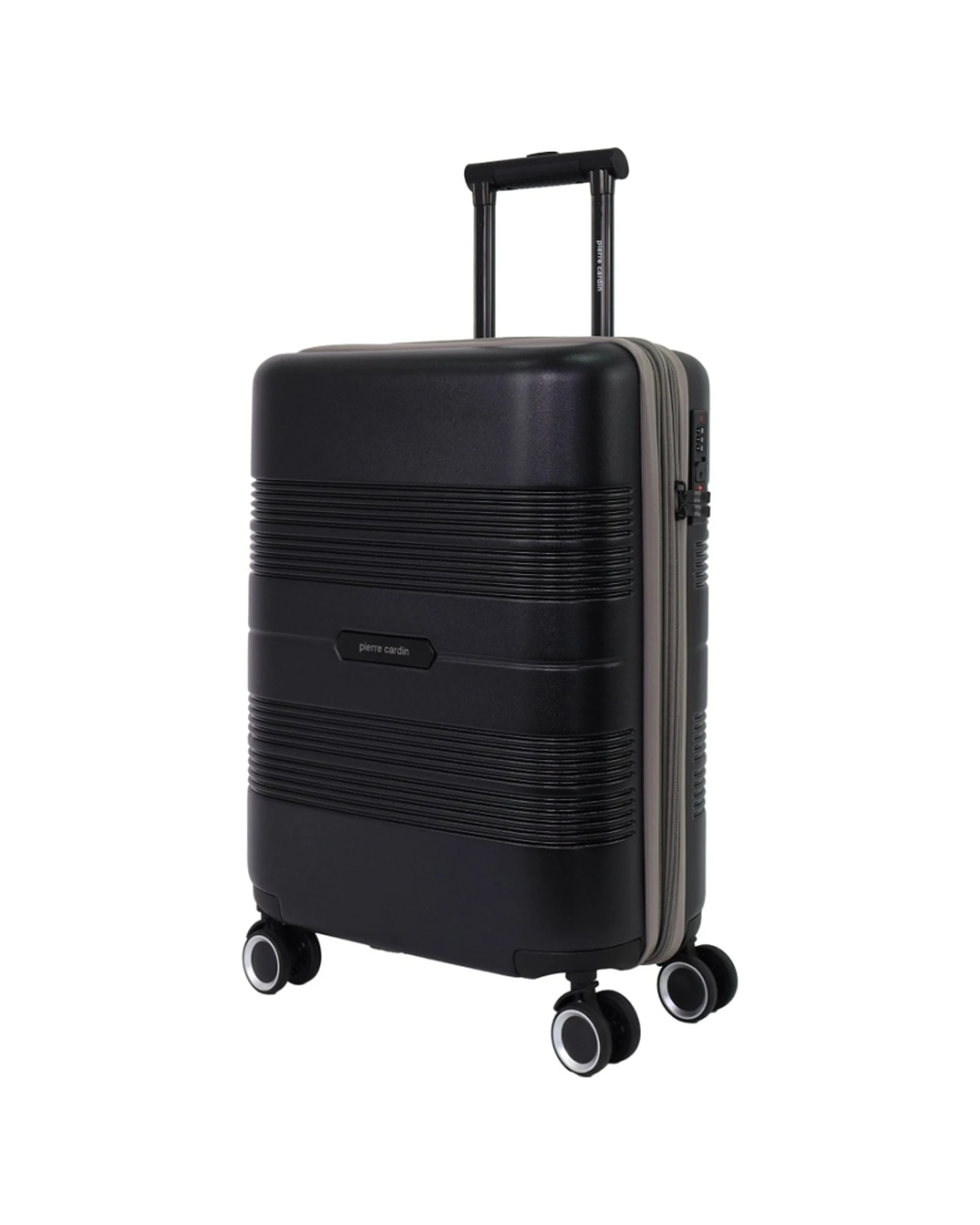 2 Pierre Cardin 2pc Polycarbonate Medium & Carry On Luggage Suitcase Set - Black, 2 of 7
