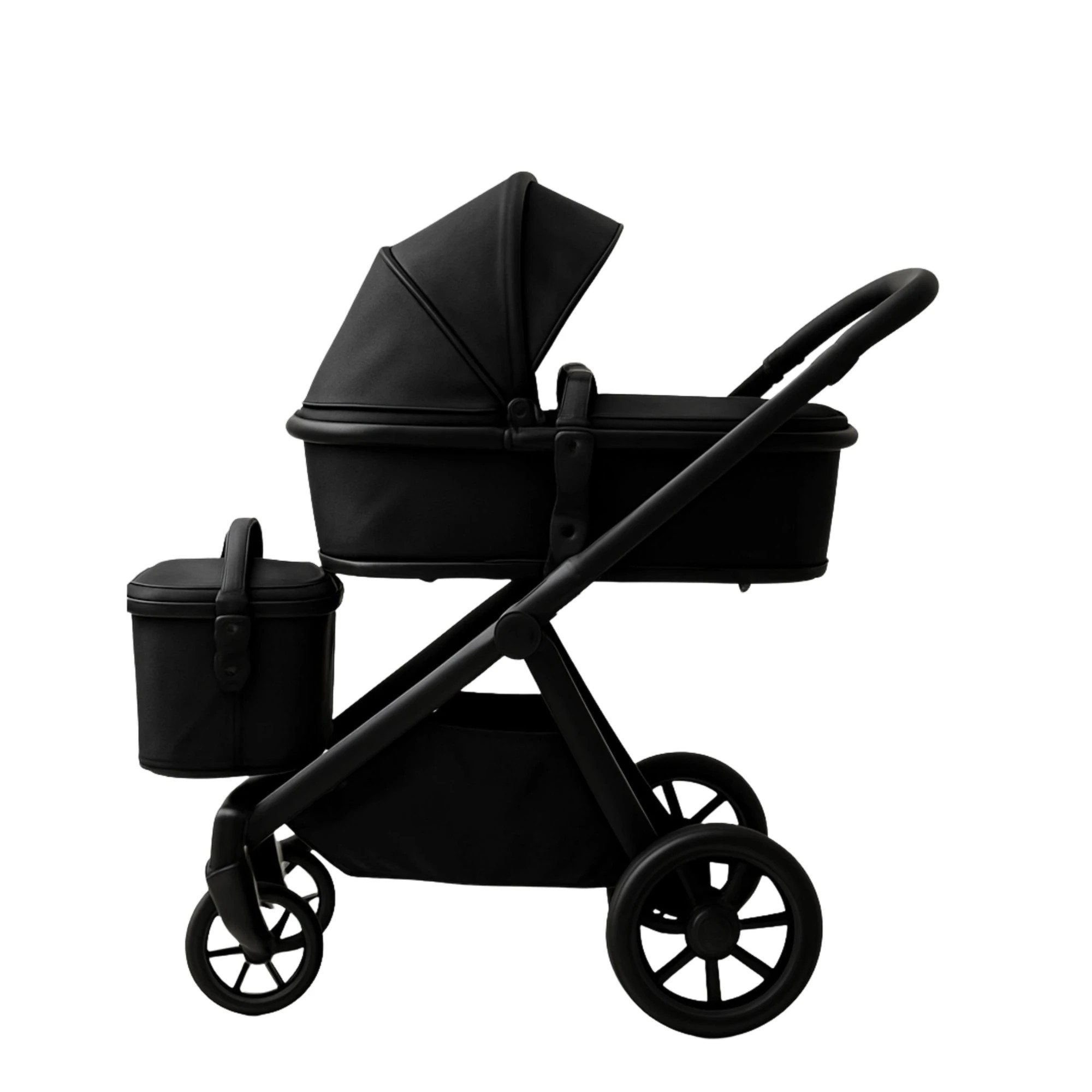 1 BabyStudio The Tribe Stroller - Frame and Carrycot/Toddler Seat - Black, 1 of 1