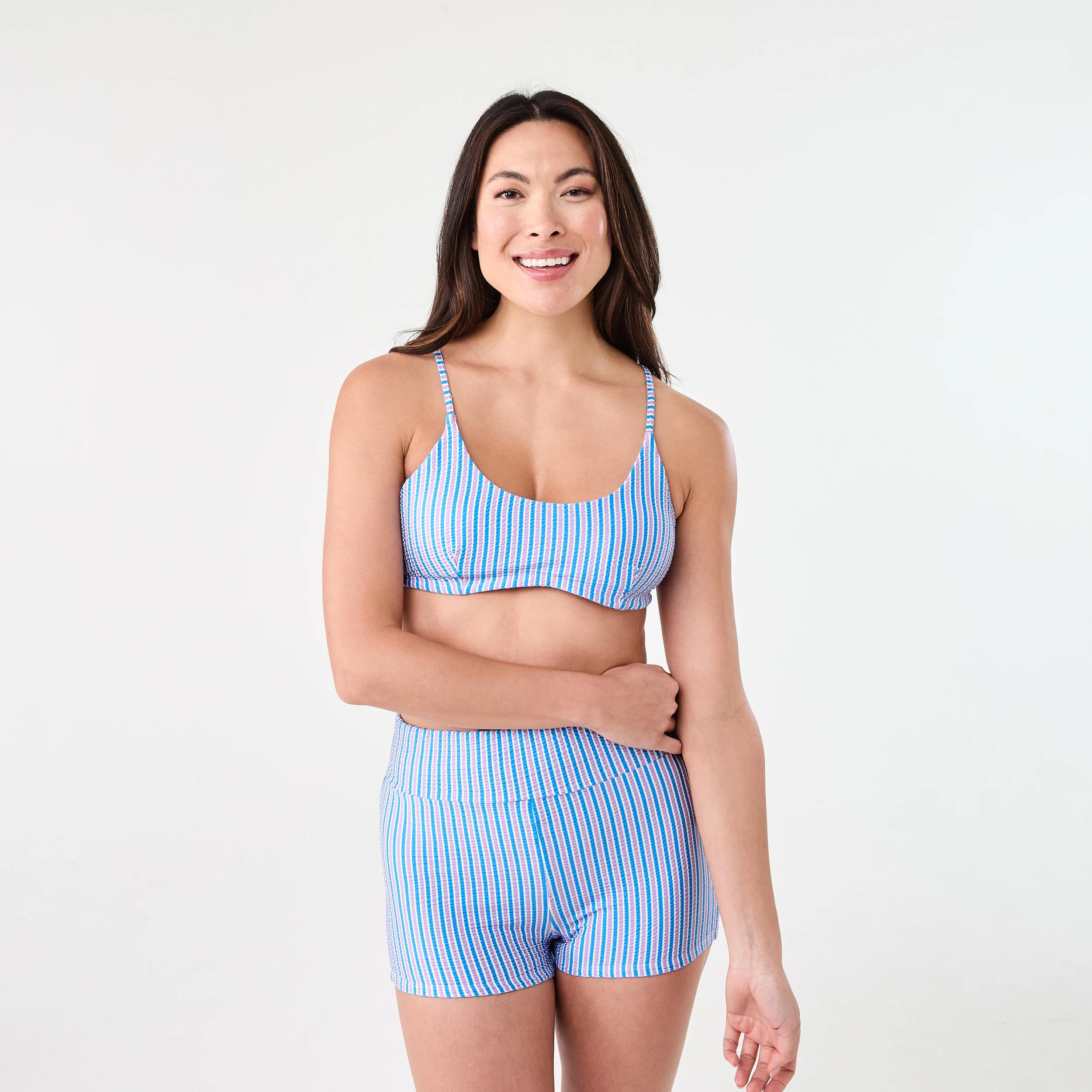 8 Textured Bralette Bikini Top BLUE LILAC STRIPE, 8 of 8