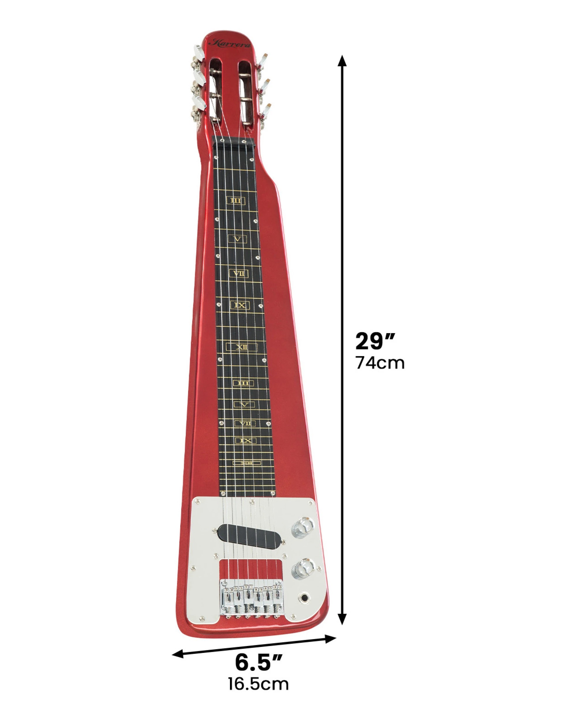 2 Karrera 6-String Steel Lap Guitar in Metallic - Red, 2 of 5