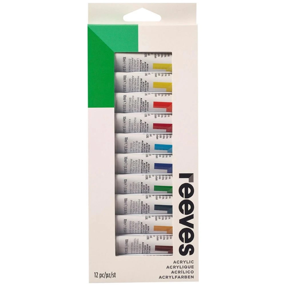 1 Reeves Acrylic Paint Set 12mL 12 Pack, 1 of 1