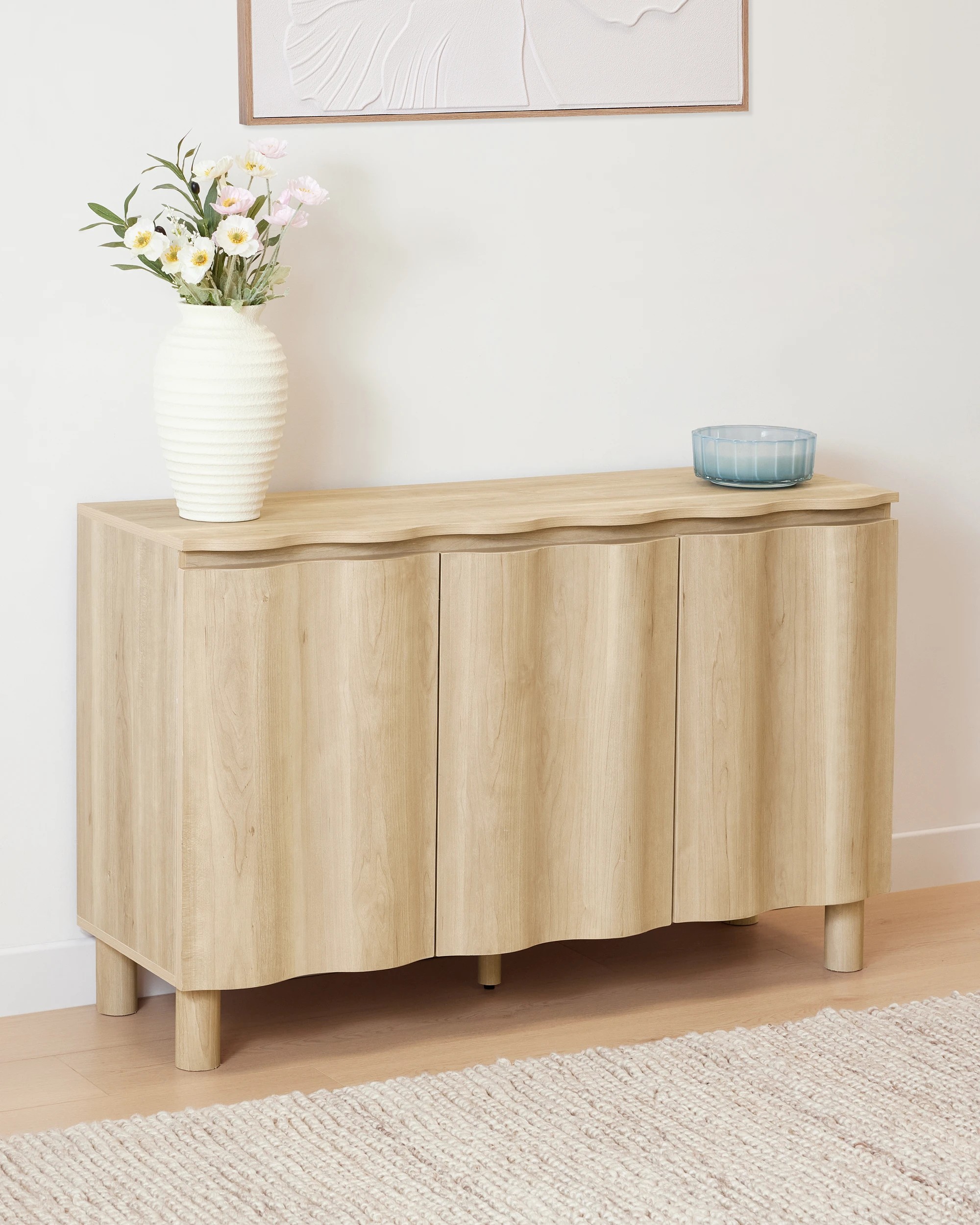 1 Ripple 3 Door Sideboard - Light Oak, 1 of 9
