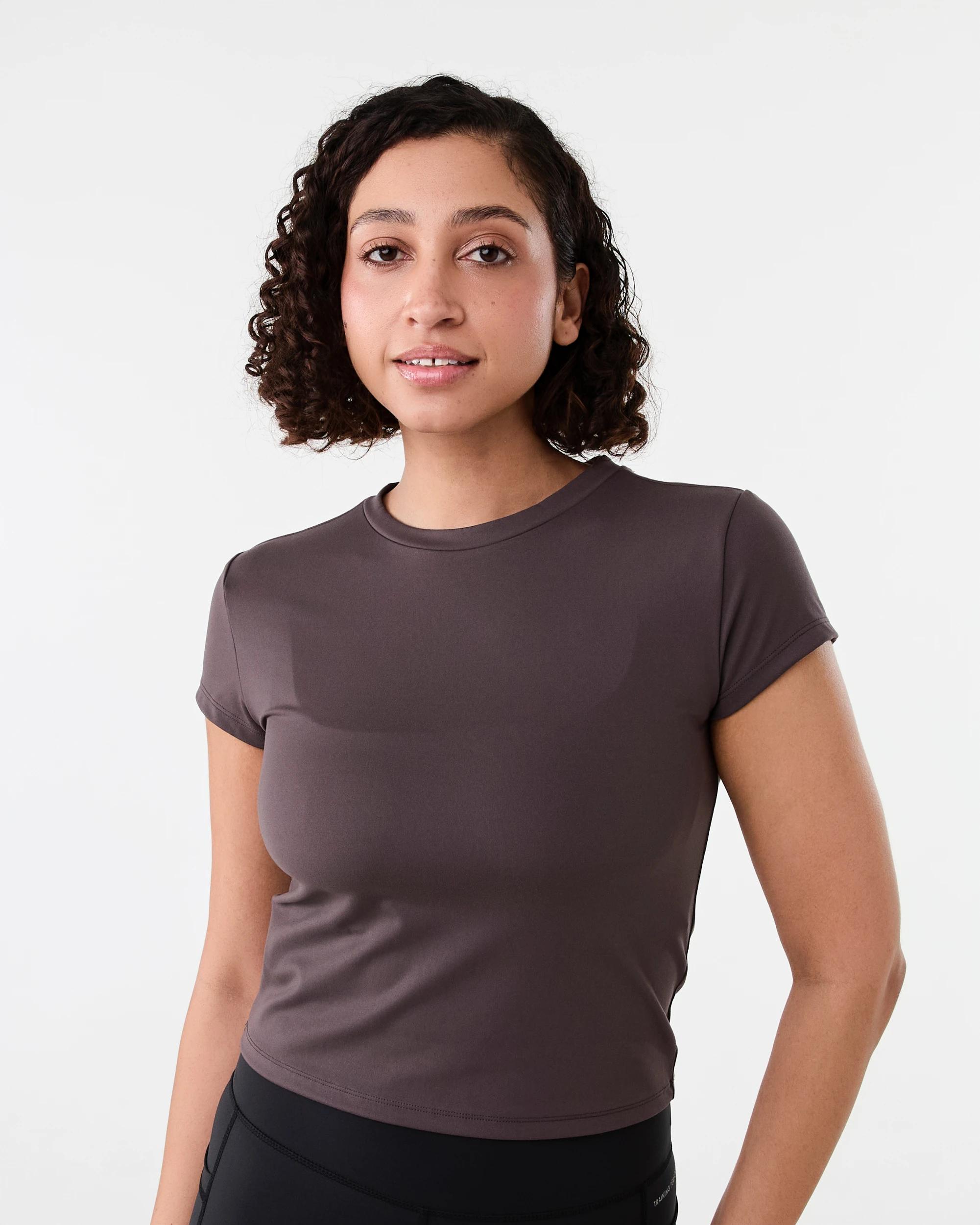 1 Active Womens Ultra Soft Crew Neck T-shirt Espresso, 1 of 5