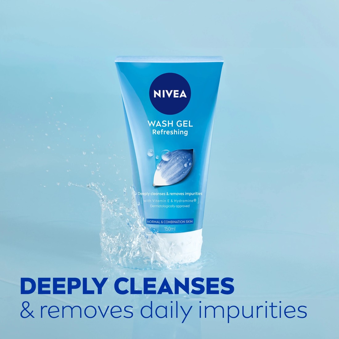 3 Nivea Refreshing Wash Gel 150ml - Hydramine and Vitamin E, 3 of 7