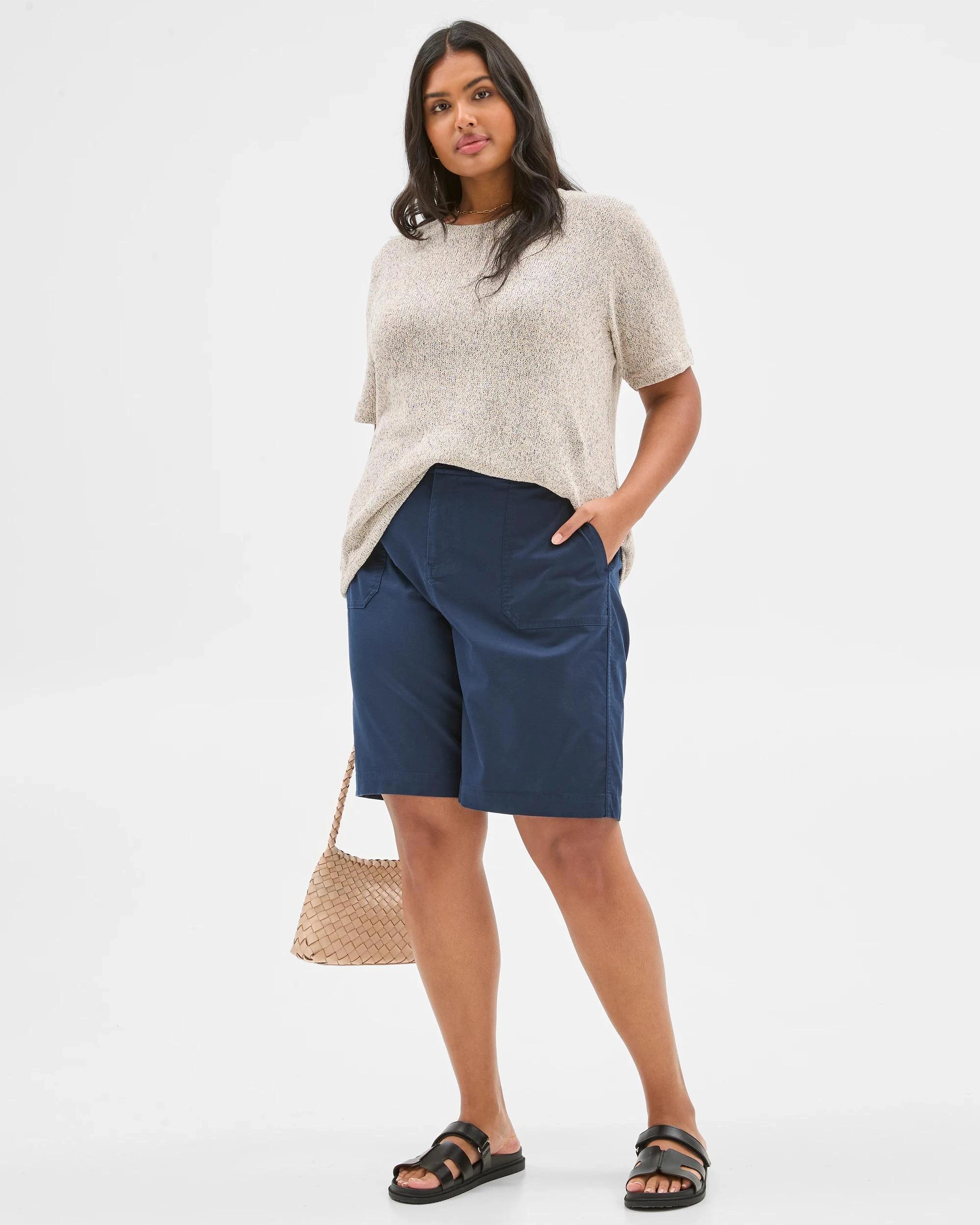 2 Target Plus Size Australian Cotton Blend Textured T-Shirt OATMEAL MARLE, 2 of 5