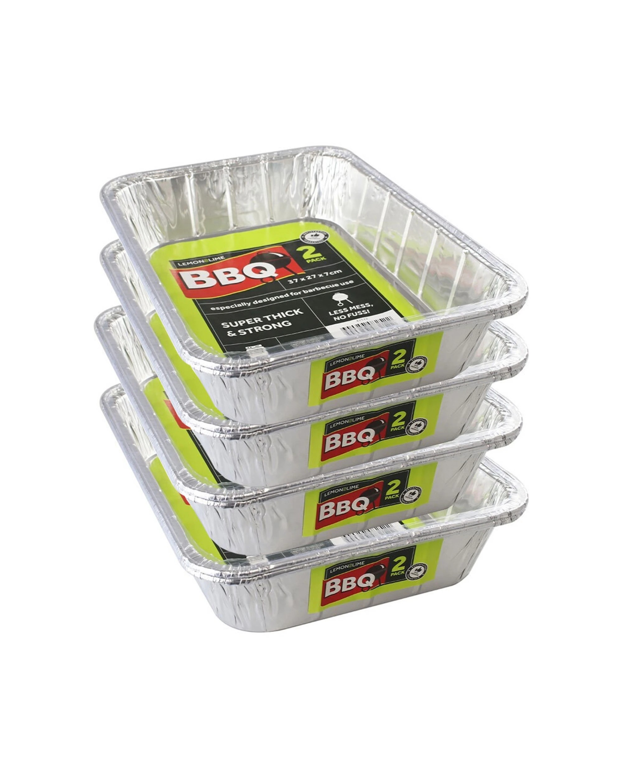 1 Lemon & Lime 8PK Foil Tray 37x27x7cm Shelf Ready Pdq Dinnerware - Silver, 1 of 4