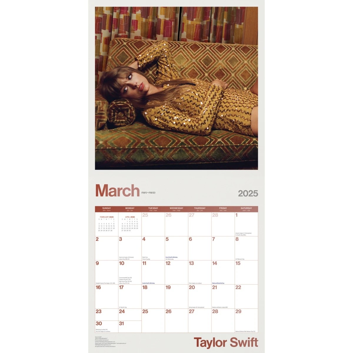2 2025 Official 16-Month Calendar - Taylor Swift, 2 of 3