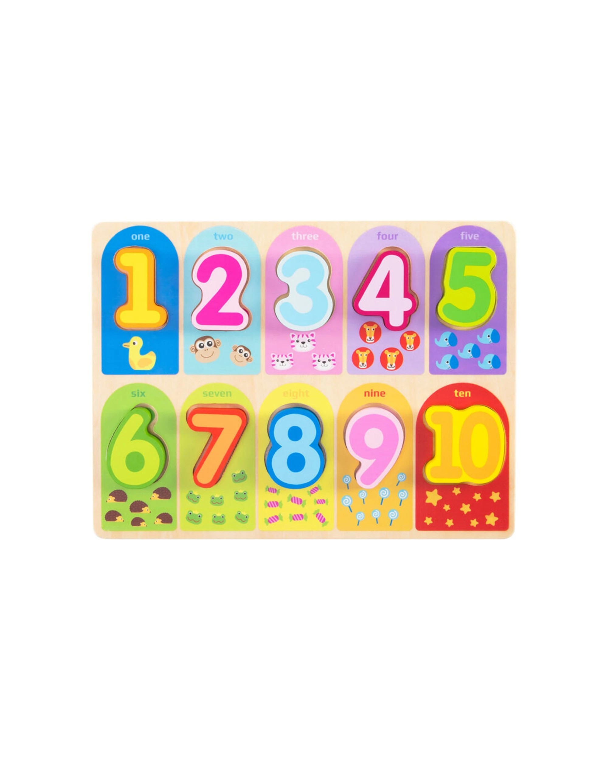 2 Fat Brain Toy Co 2PK Lets Count To 10 Educational Wood Puzzle for Kids - Multi, 2 of 4