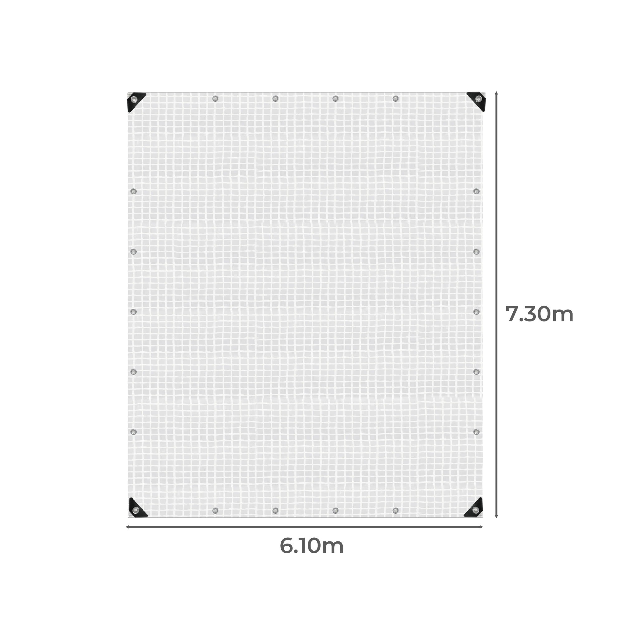 3 Mountview 6.1X7.3M Heavy Duty Waterproof Poly Tarpaulin Camping Cover Clear Grid, 3 of 7