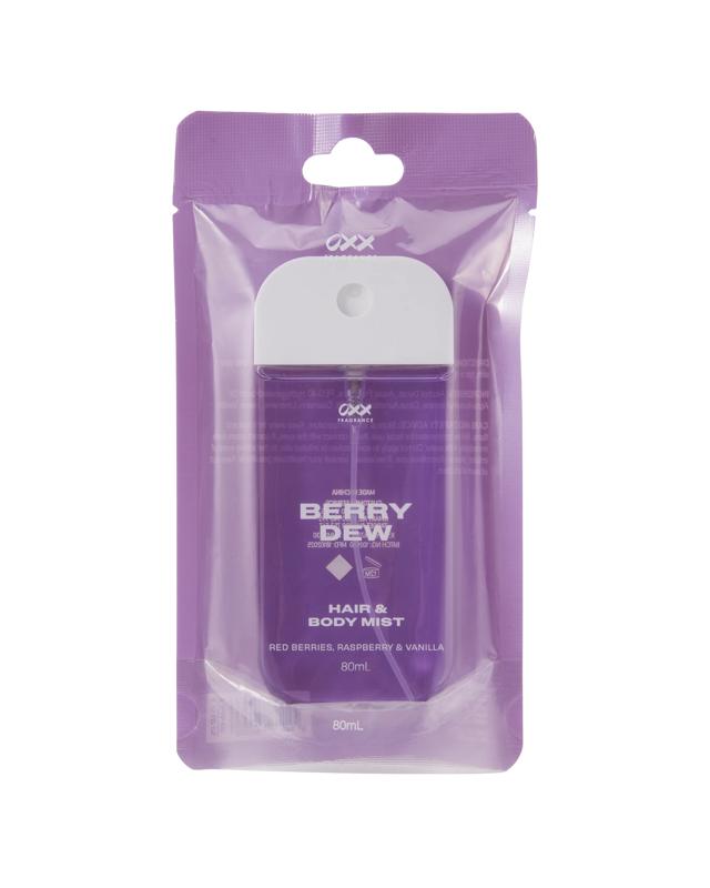 OXX Fragrance Berry Dew Hair and Body Mist 80ml - Red Berries, Raspberry and Vanilla Sce
