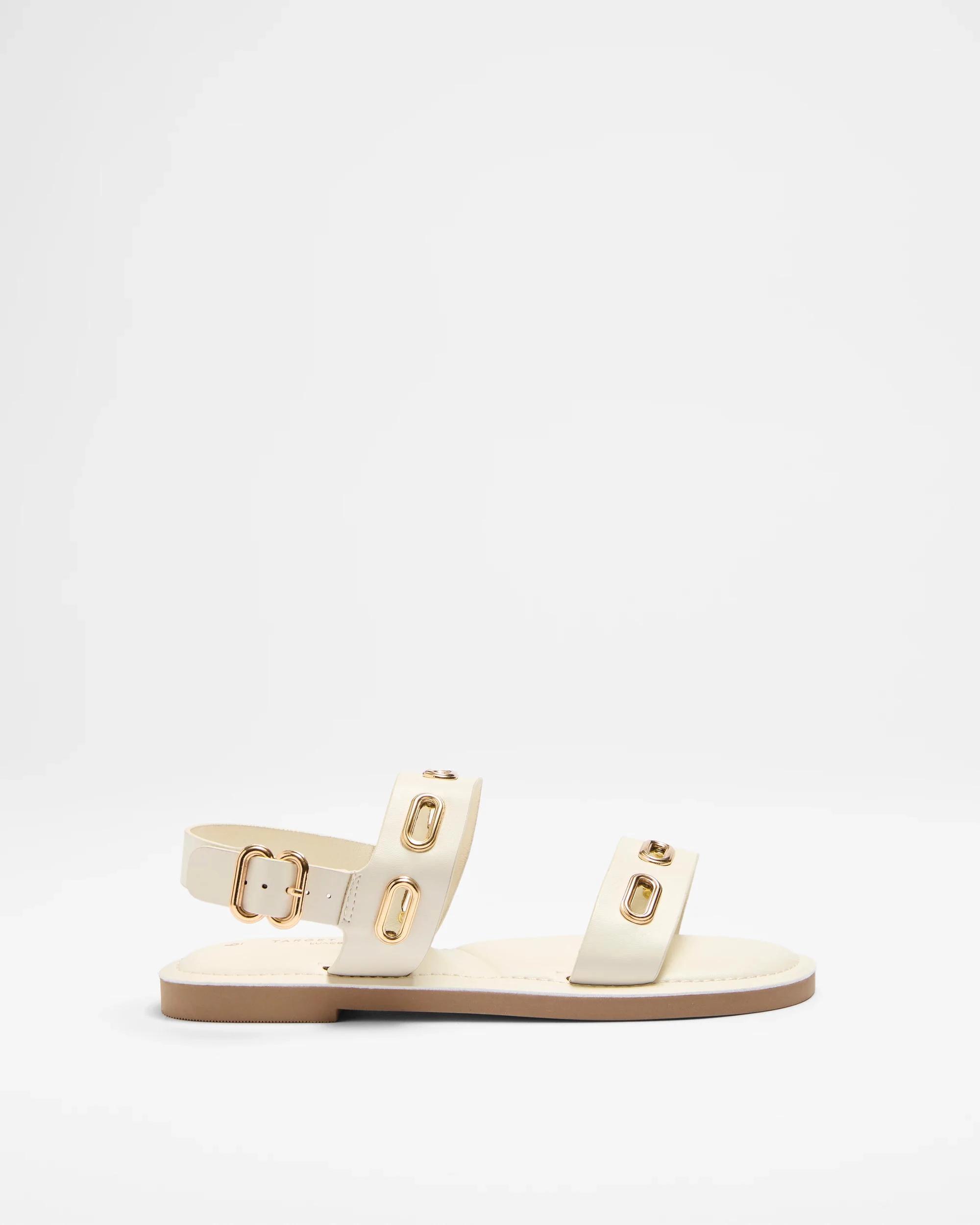 1 Target Womens Double Strap Metal Trim Flat - Deena IVORY, 1 of 3