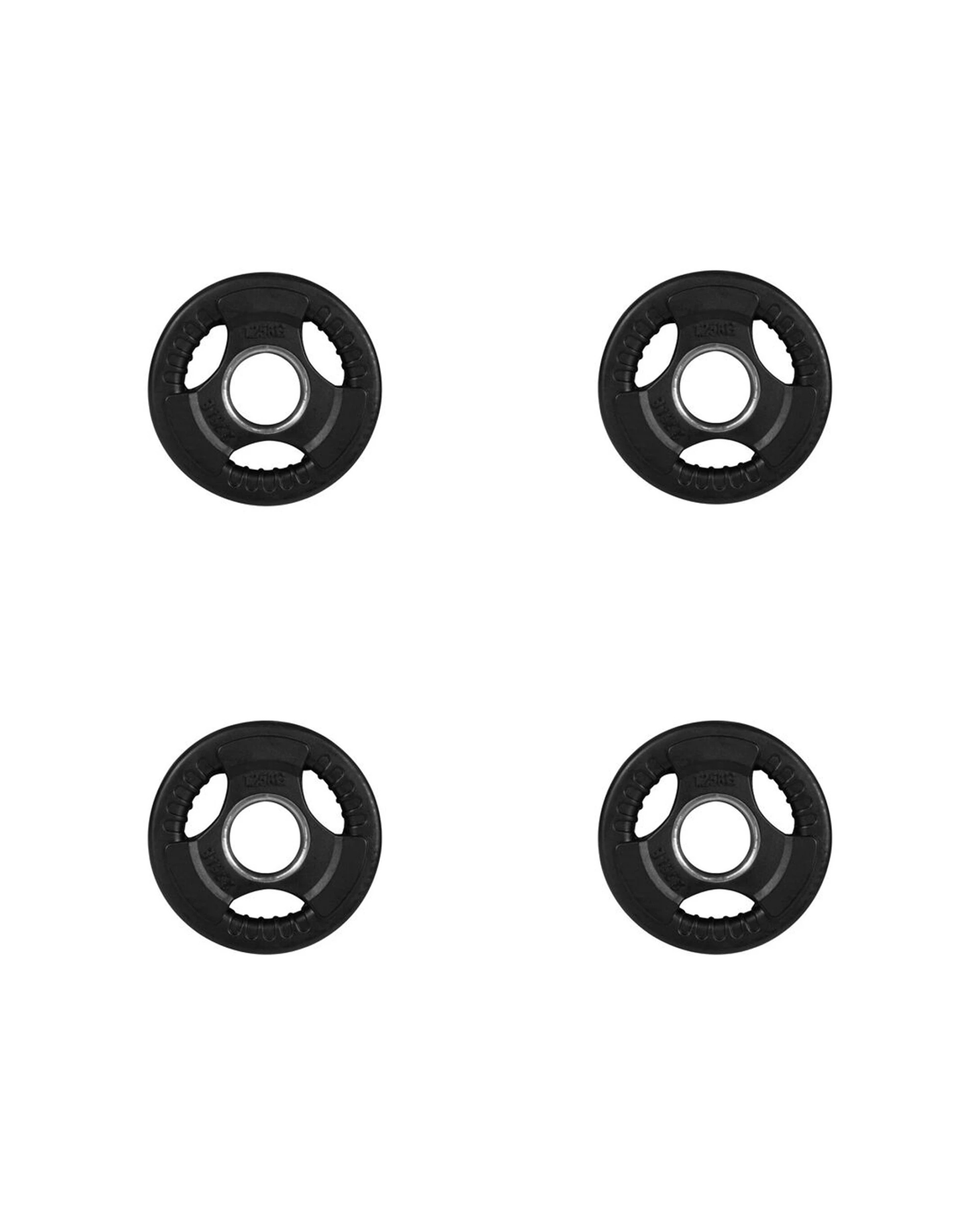 1 BODYWORX Standard Rubber Ezy Grip Disc Weight Plates 1.25kg 4 Pack 30mm - Black, 1 of 2