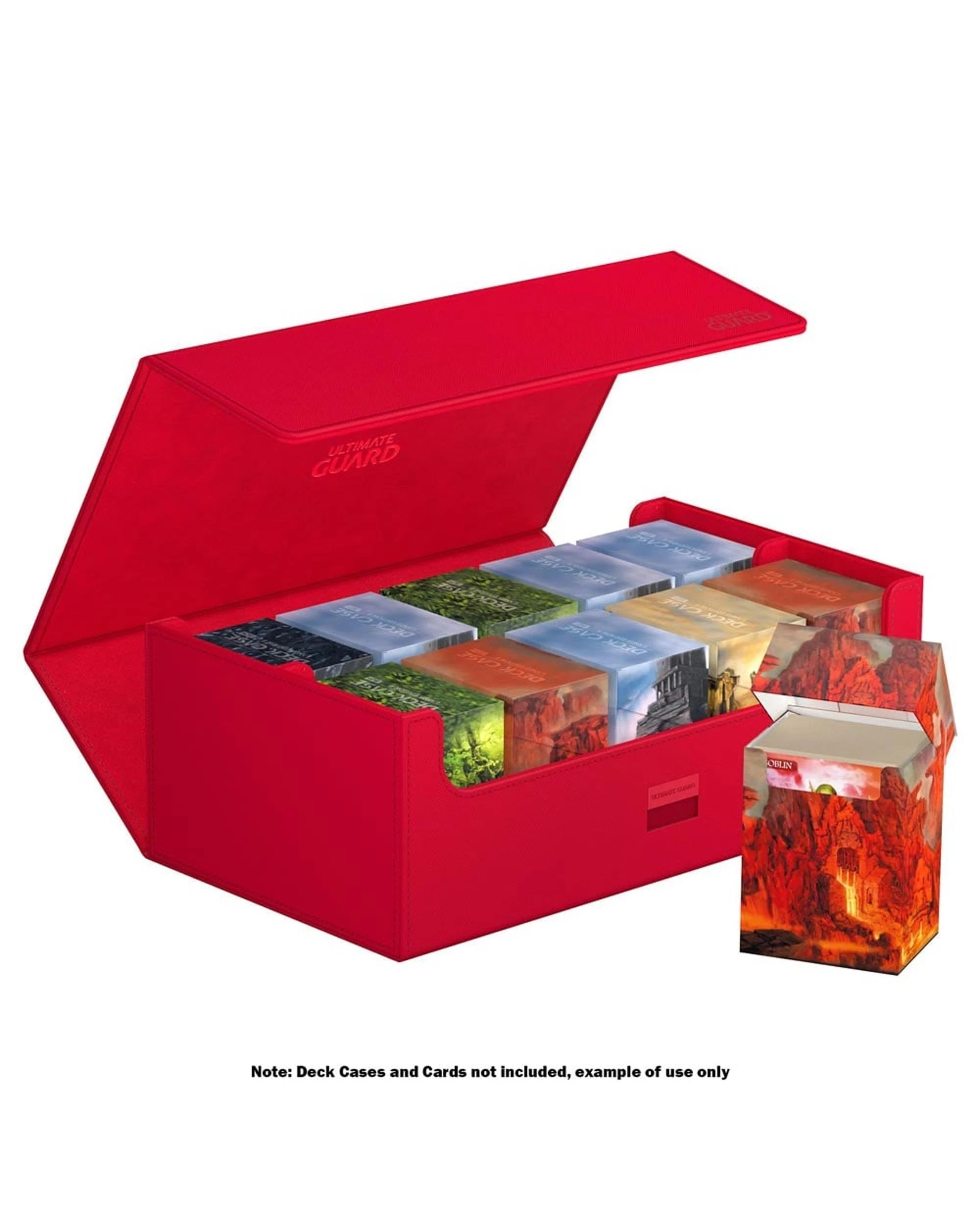 5 Ultimate Guard Arkhive 800+ Xenoskin Flip Case Standard Size Deck Box - Monocolour Red - Red, 5 of 6