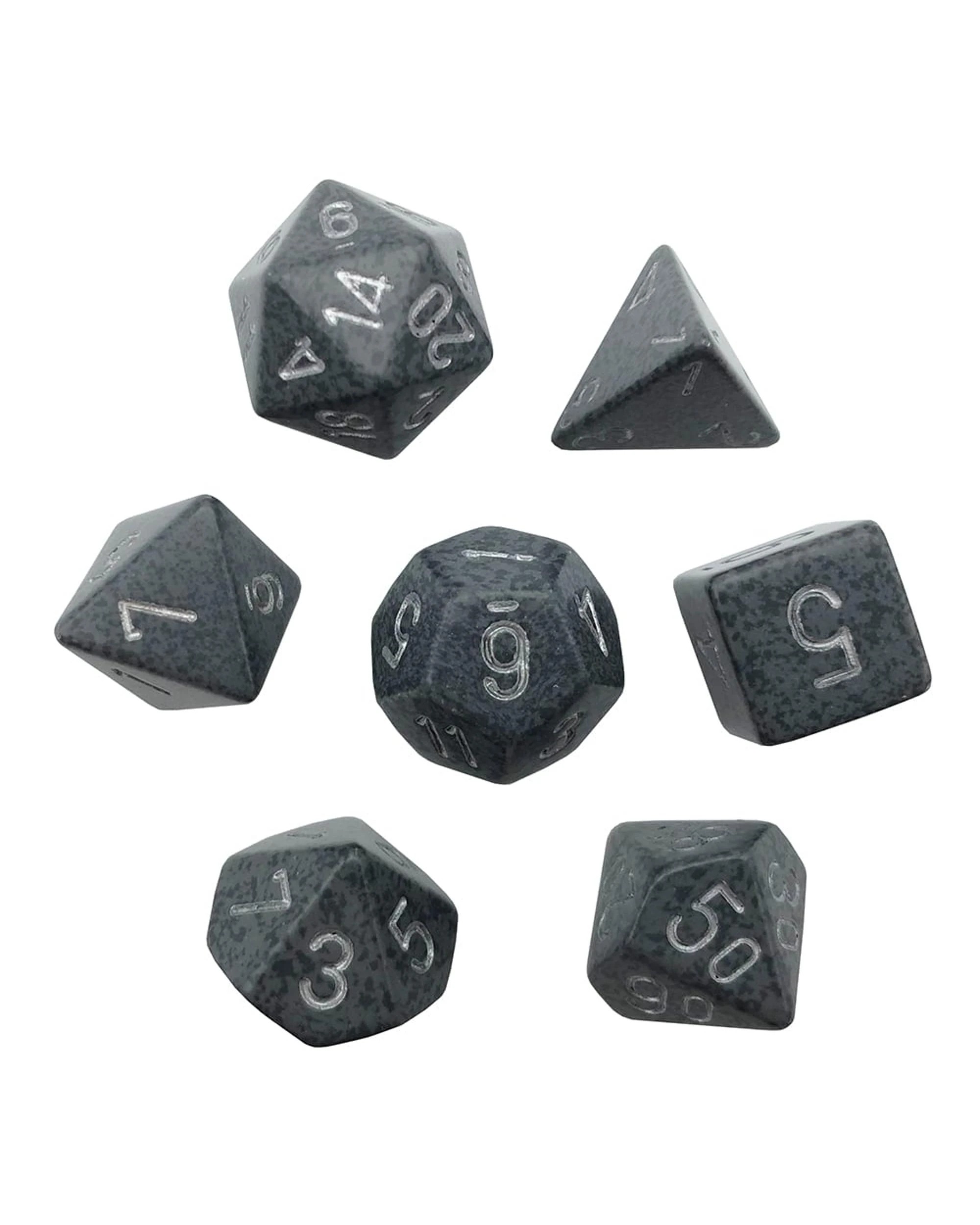 3 Chessex Speckled Hi-Tech Polyhedral 7-Die Dice Set - Grey/Black and White, 3 of 3