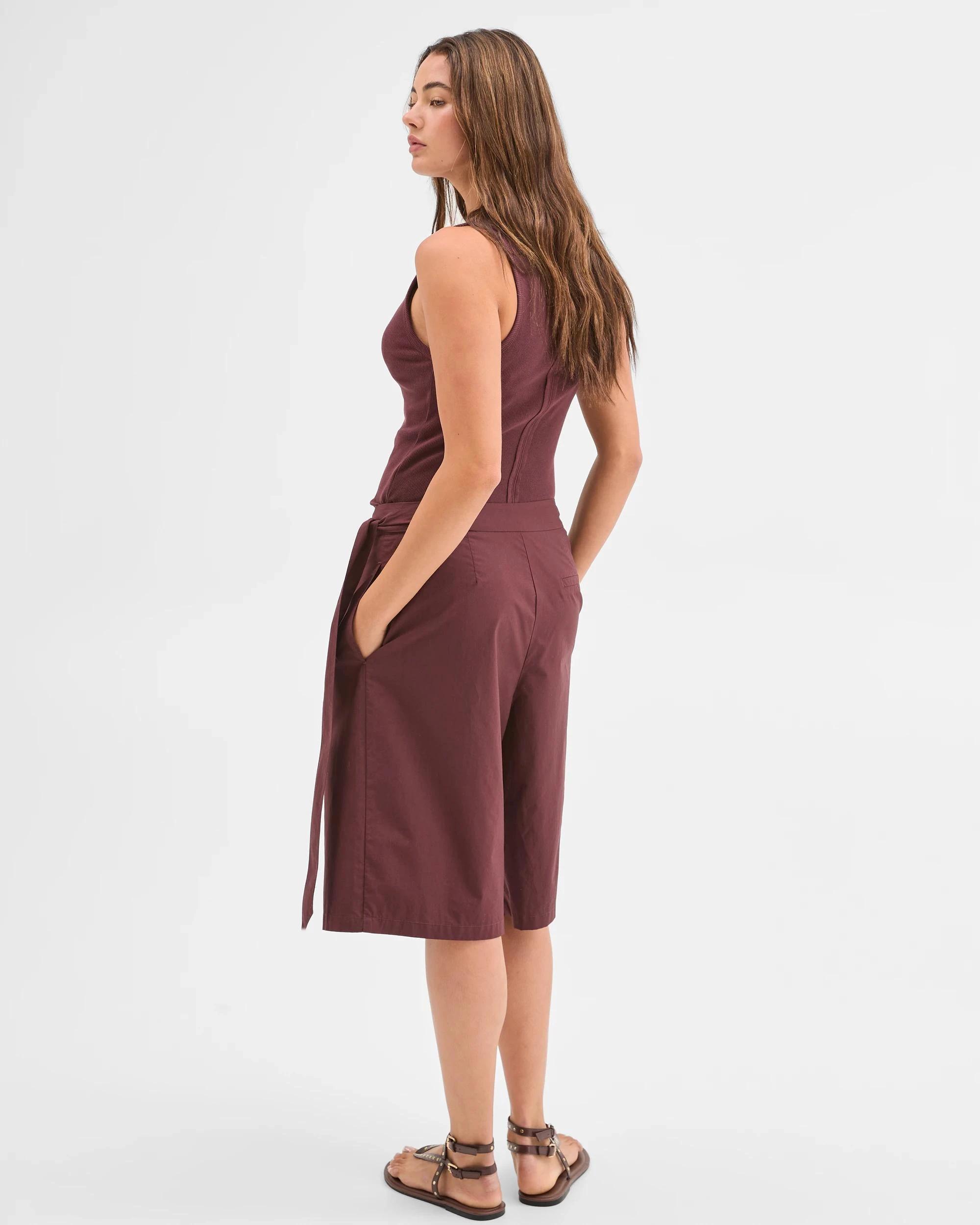 5 Lily Loves Australian Cotton Wrap Front Shorts BURGUNDY ROUGE, 5 of 6