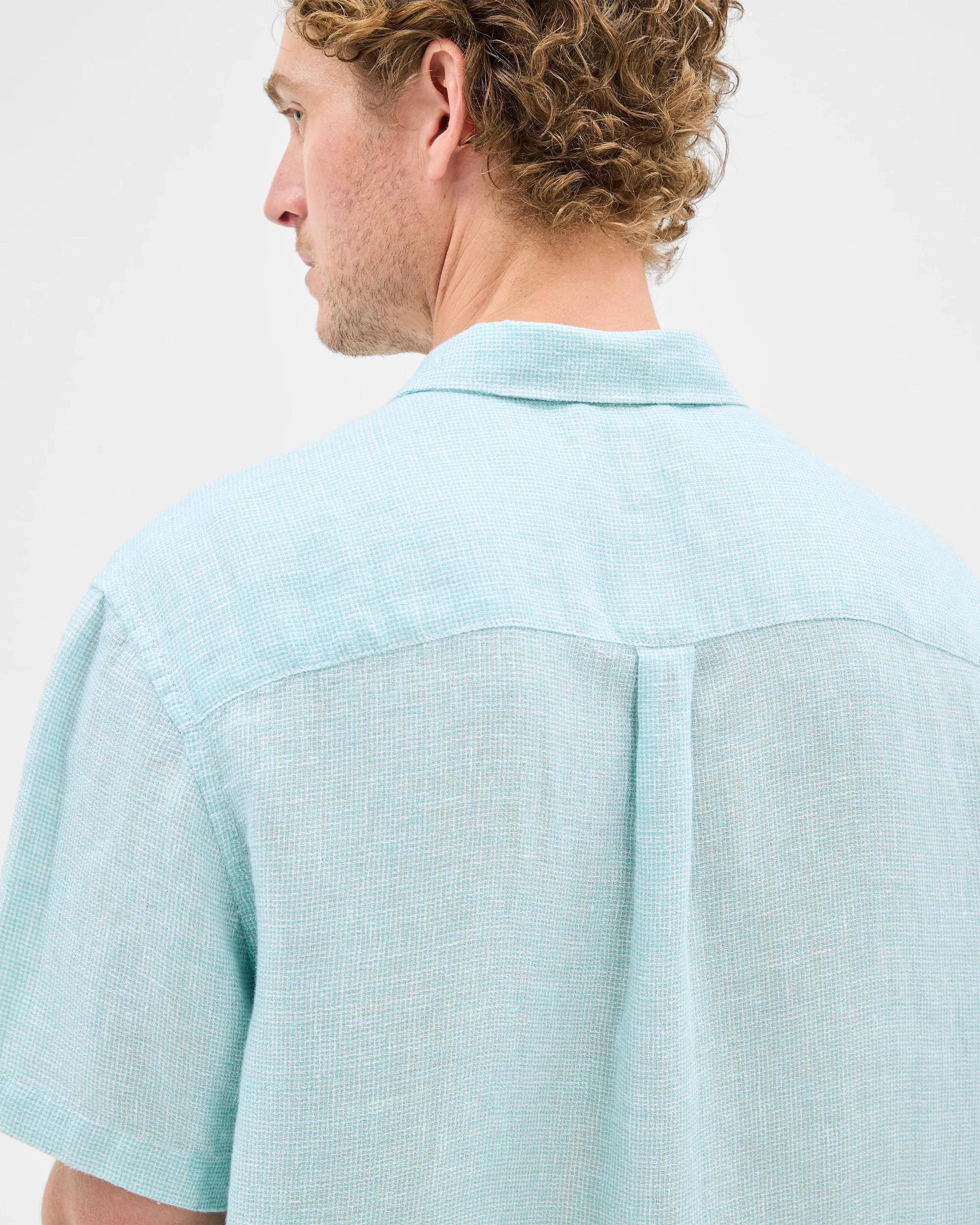 5 Target European Linen Textured Shirt AQUA, 5 of 7