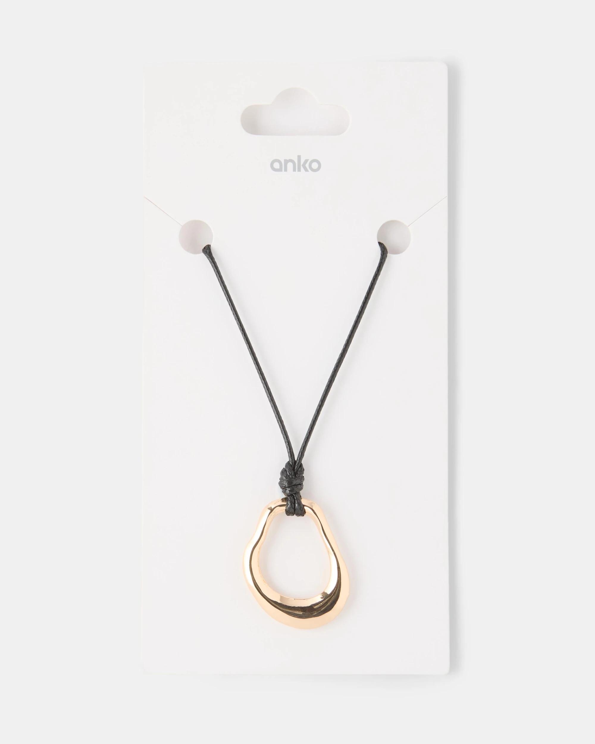 3 Cord Necklace - Black and Gold Tone Gold, 3 of 3