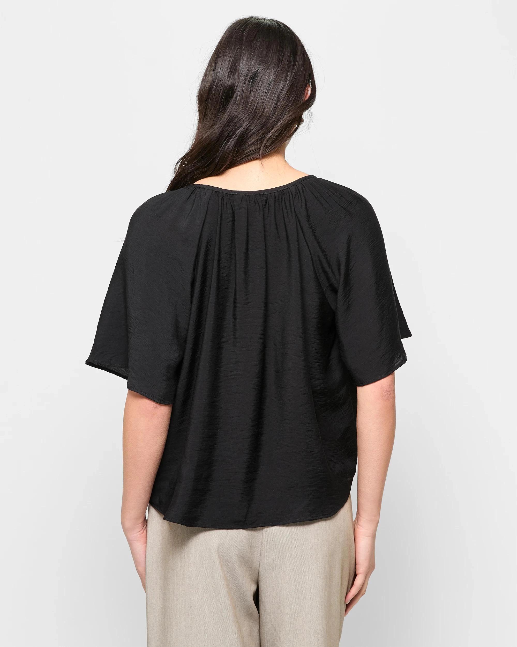 4 Flutter Sleeve Blouse - Preview BLACK, 4 of 5