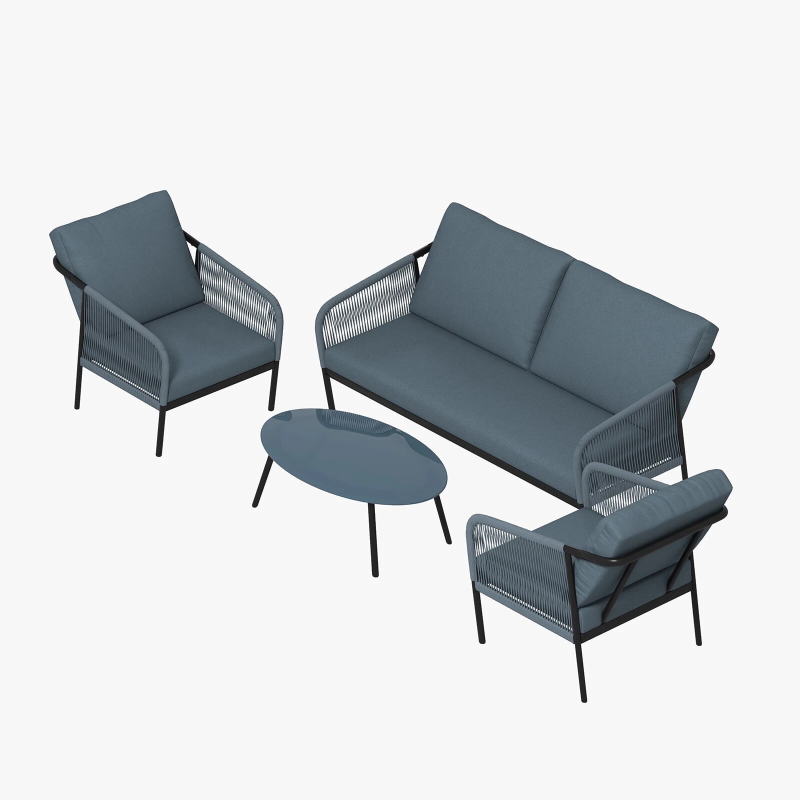 2 Arcadia Furniture 4 Piece Tivoli Ensemble Set Stylish Comfortable Durable Black - Black, 2 of 10